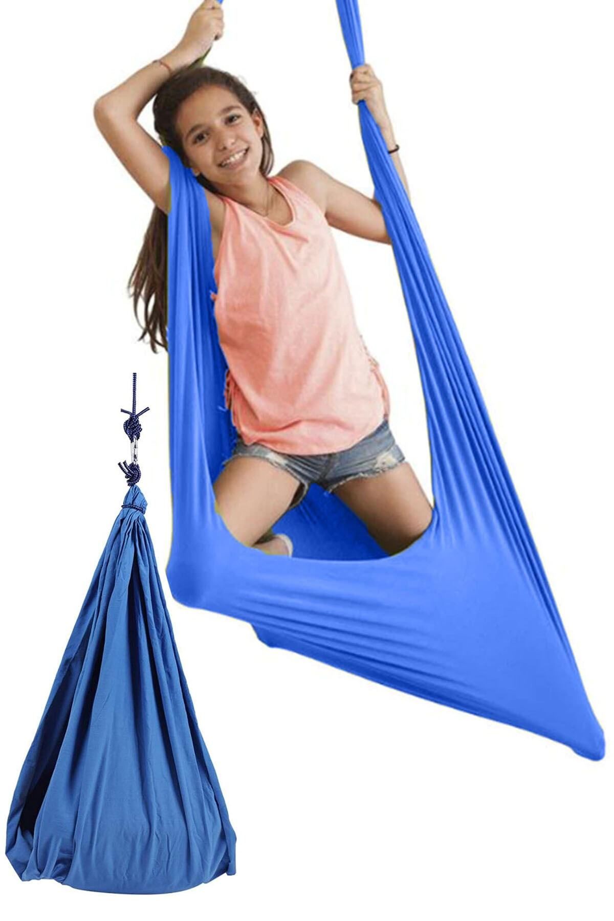 Bundeba Yoga Swing Mavi Salıncak Çocuk Aktivite Gelişim Salıncağı Duyusal Salıncak