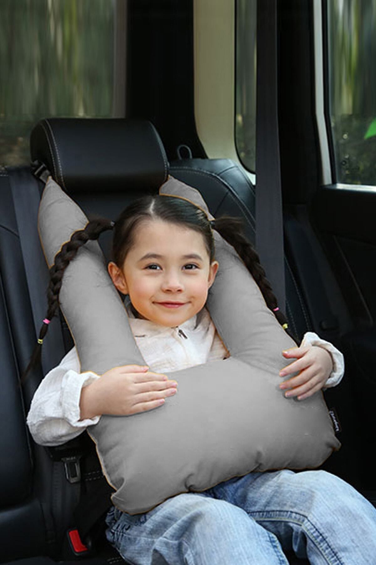 Bundera Pillow Çocuk Emniyet Kemer Yastığı Oto Emniyet Kemeri Gri