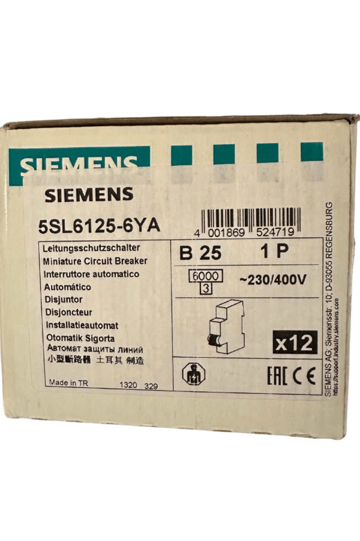 Siemens B25 1P Otomat Sigorta (1 Adet)