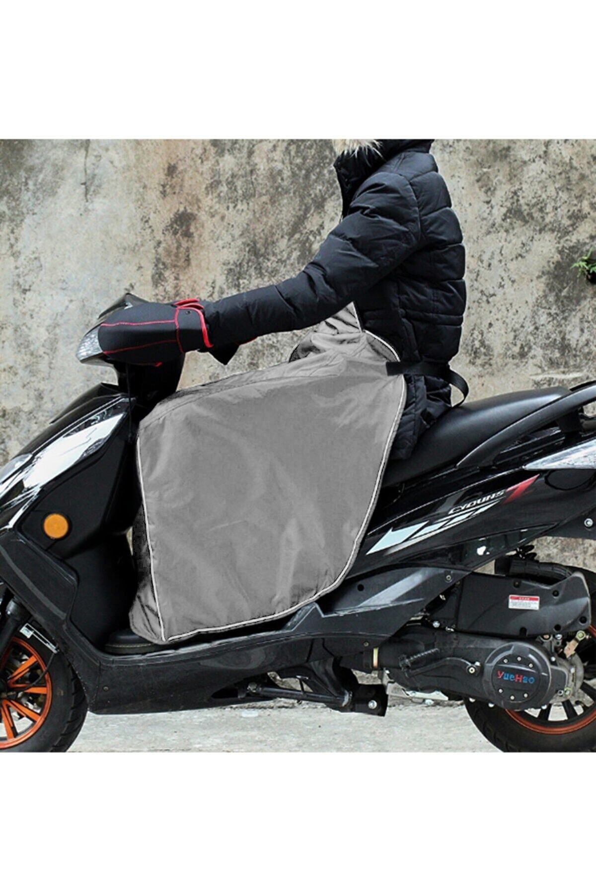 Bundeba Scooter Diz Koruma Örtüsü Motorsiklet Dizlik Yağmur Soğuk Rüzgar Önleyici Rüzgarlık Gri Kılıf