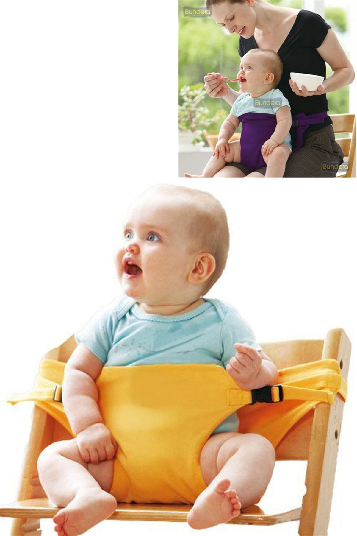 Bundera Bebek Mama Sandalyesi Sarı Emniyet Kemeri Bebek Güvenlik Kemeri, Kilit Bebek Koruma Koruyucu
