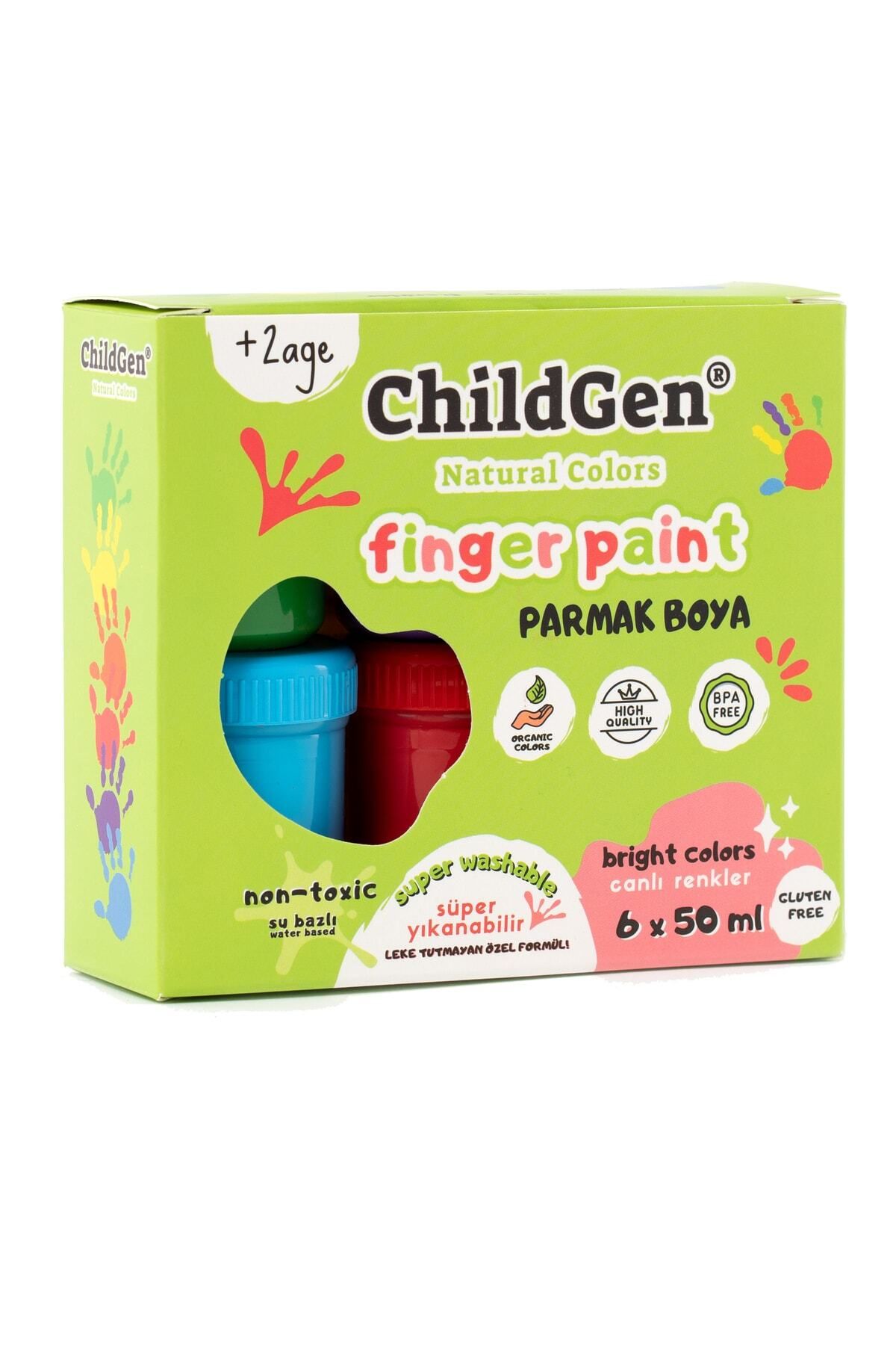 ChildGen Süper Yıkanabilir Parmak Boya-6'lı Set-6x50gr - Palet Hediyeli!