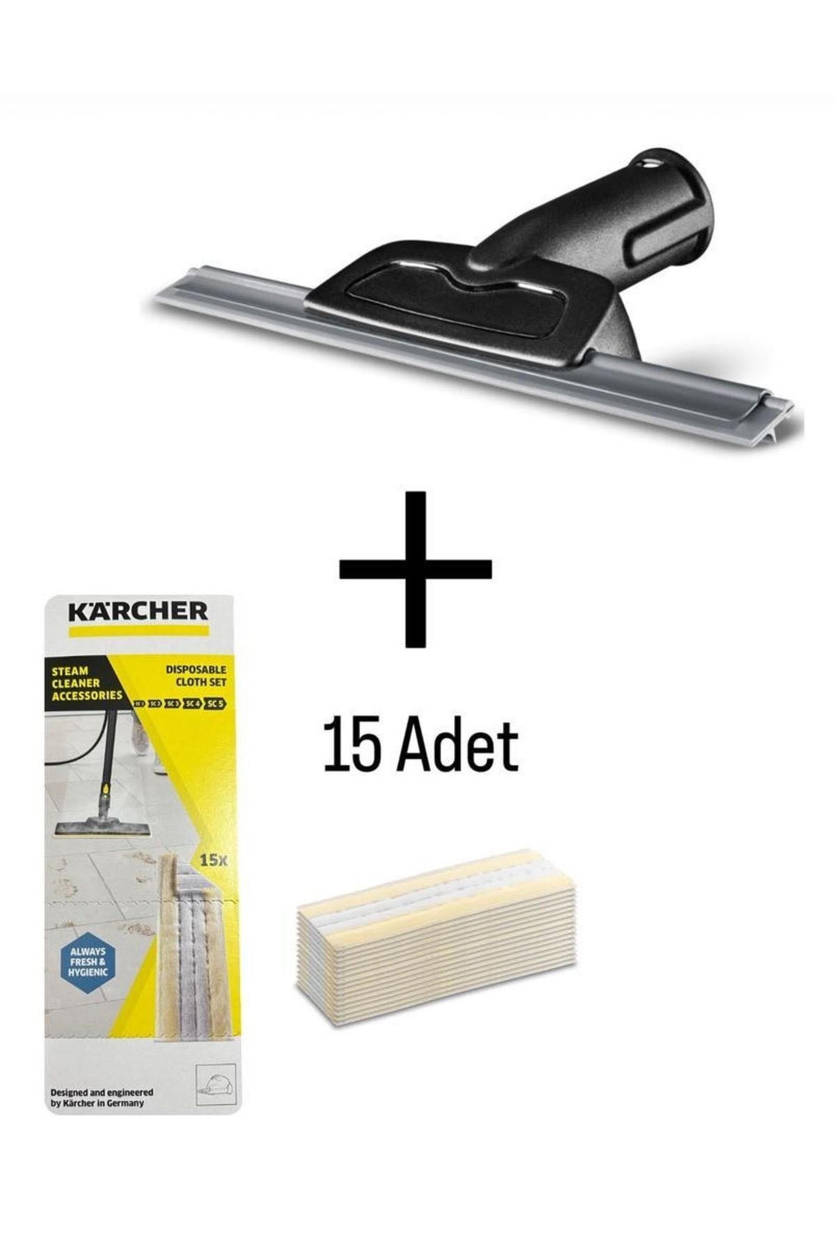 Karcher Sc Serisi İçin Cam Temizleme aparatı + 15 Adet Tek Kullanımlık Bez