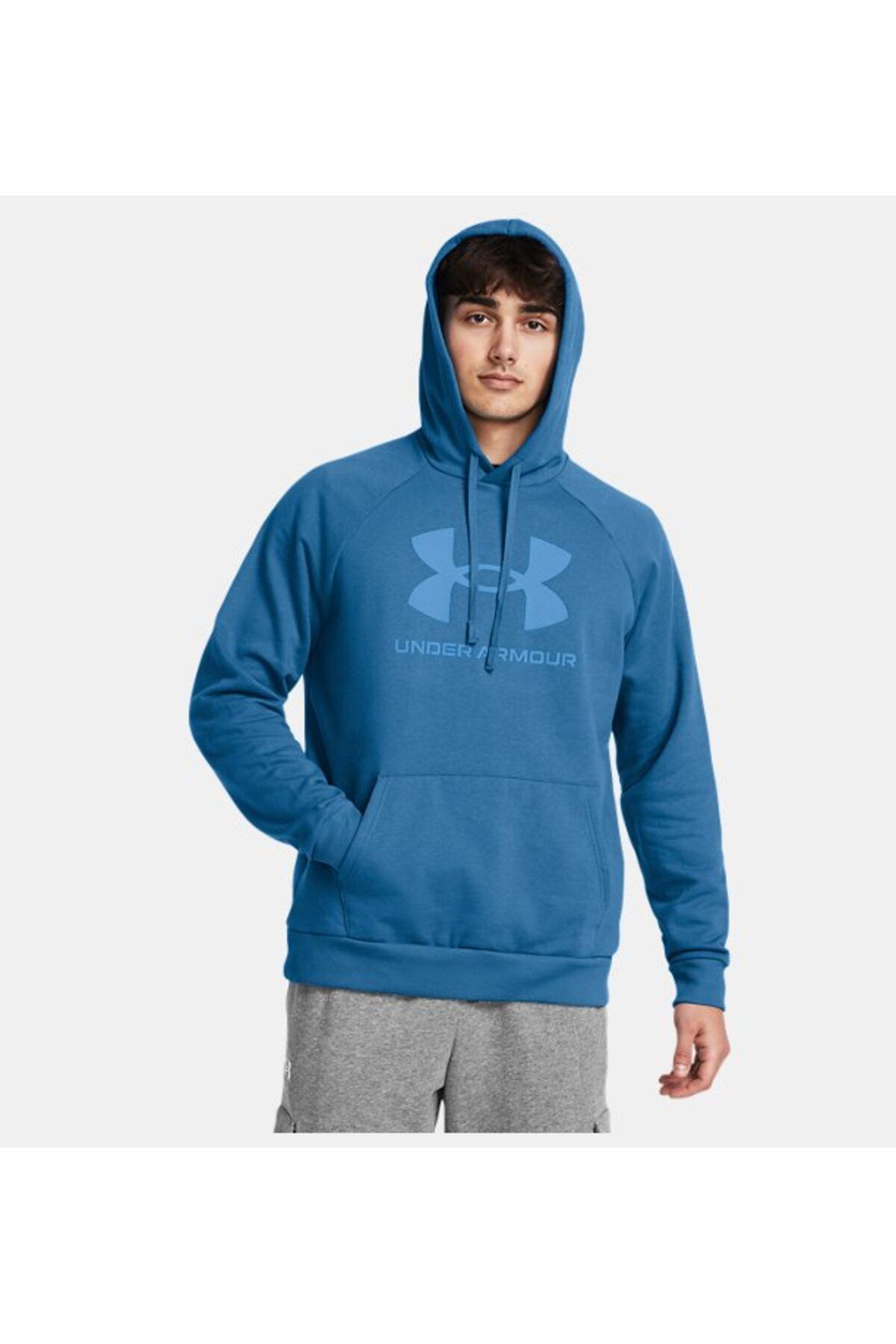 Under Armour Erkek UA Rival Fleece Logo Kapüşonlu Üst 1379758-406