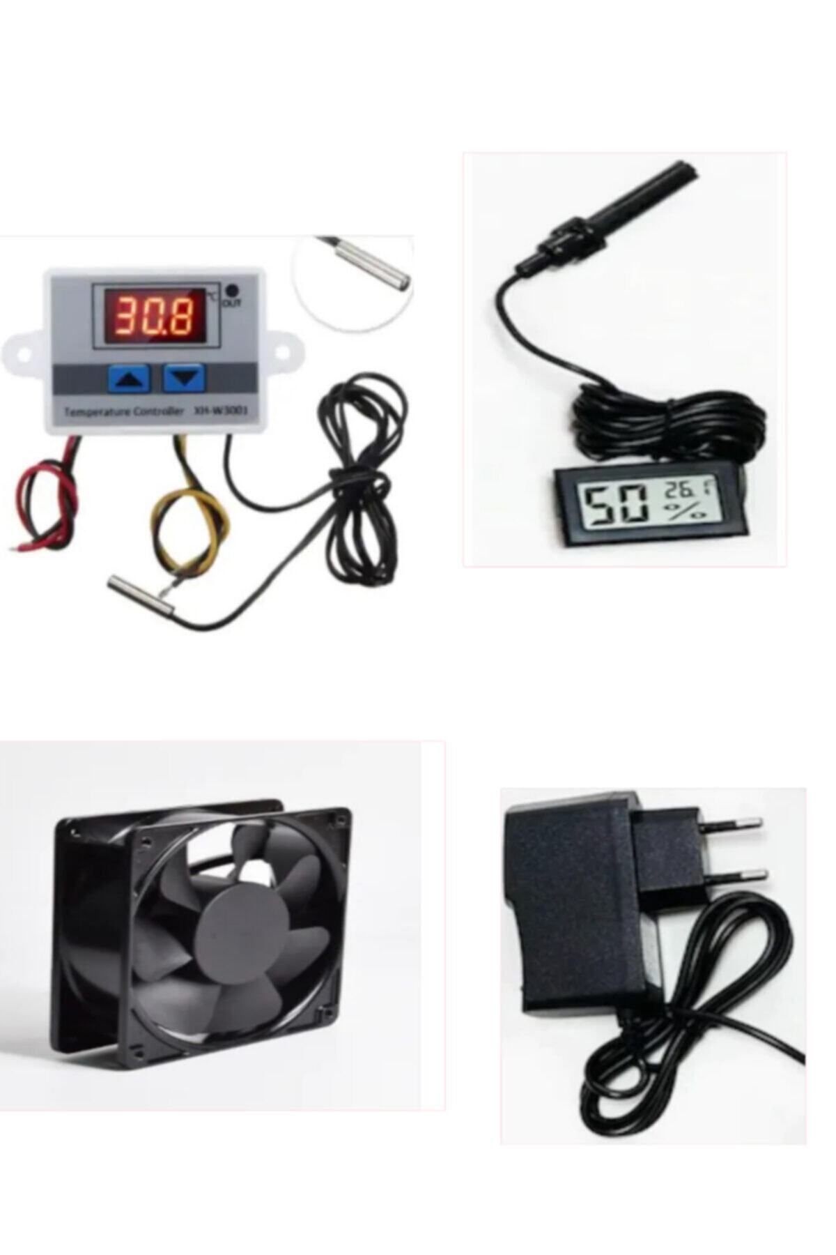 diasithalat Kuluçka Seti,termostat,fan,adaptör,nem Cihazı Higrometre,kuluçka Makinesi Seti
