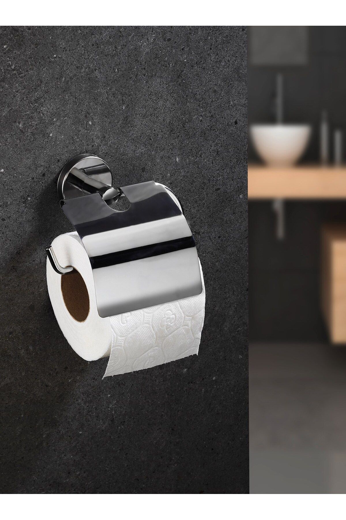 Sas Haus Delmeye Son Yapışkanlı Tuvalet Kağıtlığı Wc Kağıtlık Tutucu Krom Yk-703