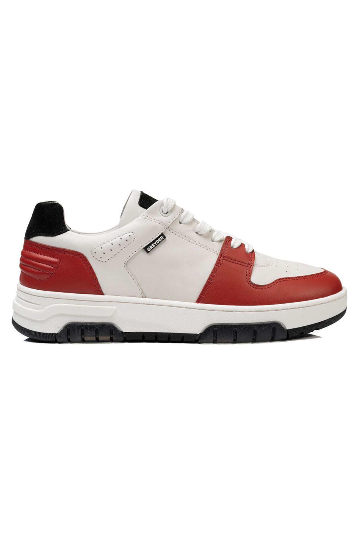 Greyder Kadın Beyaz Kırmızı Hakiki Deri Sneaker Ayakkabı 3k2sa33021