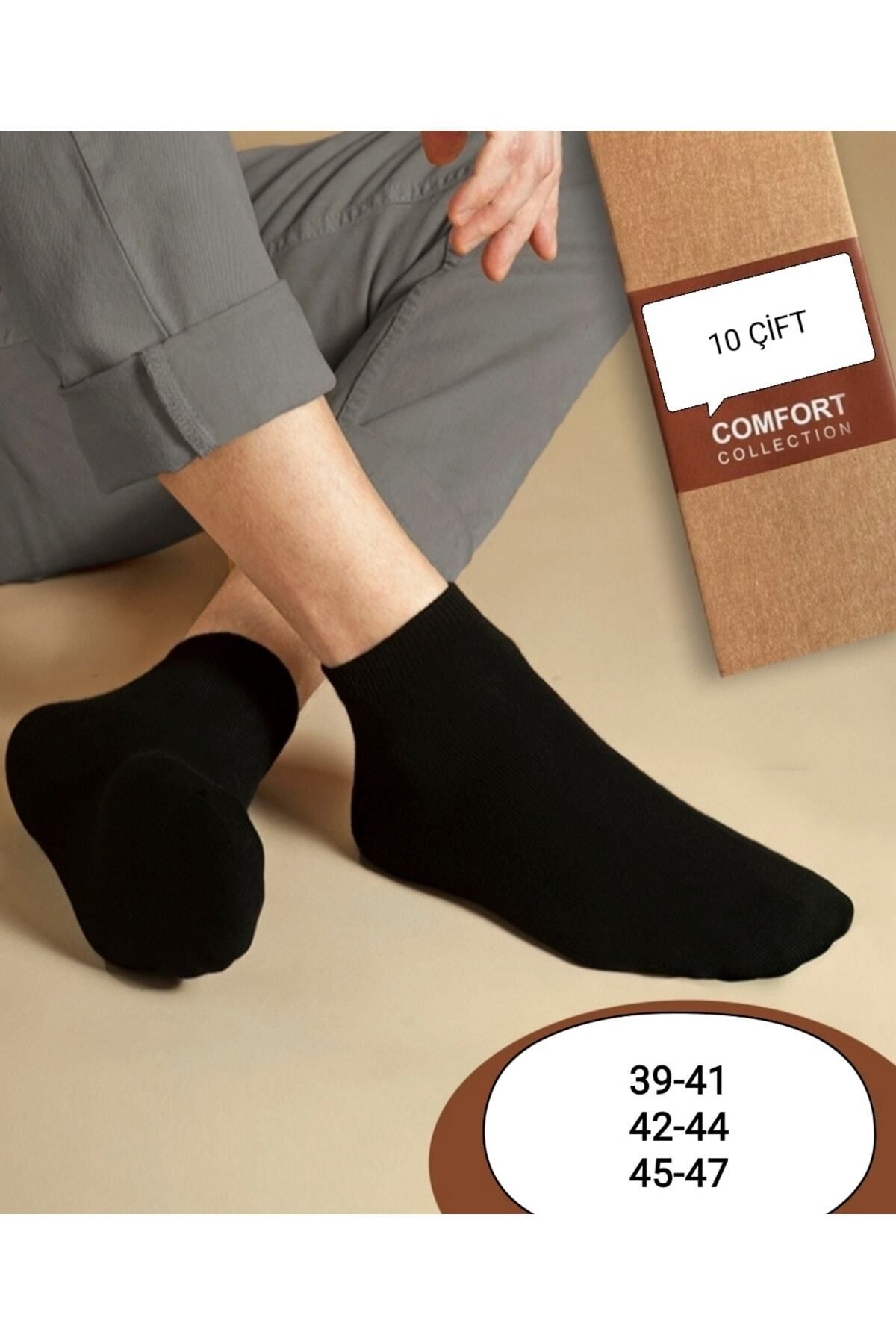 CALLAVI Siyah Patik Penye Çorap 10 Çift
