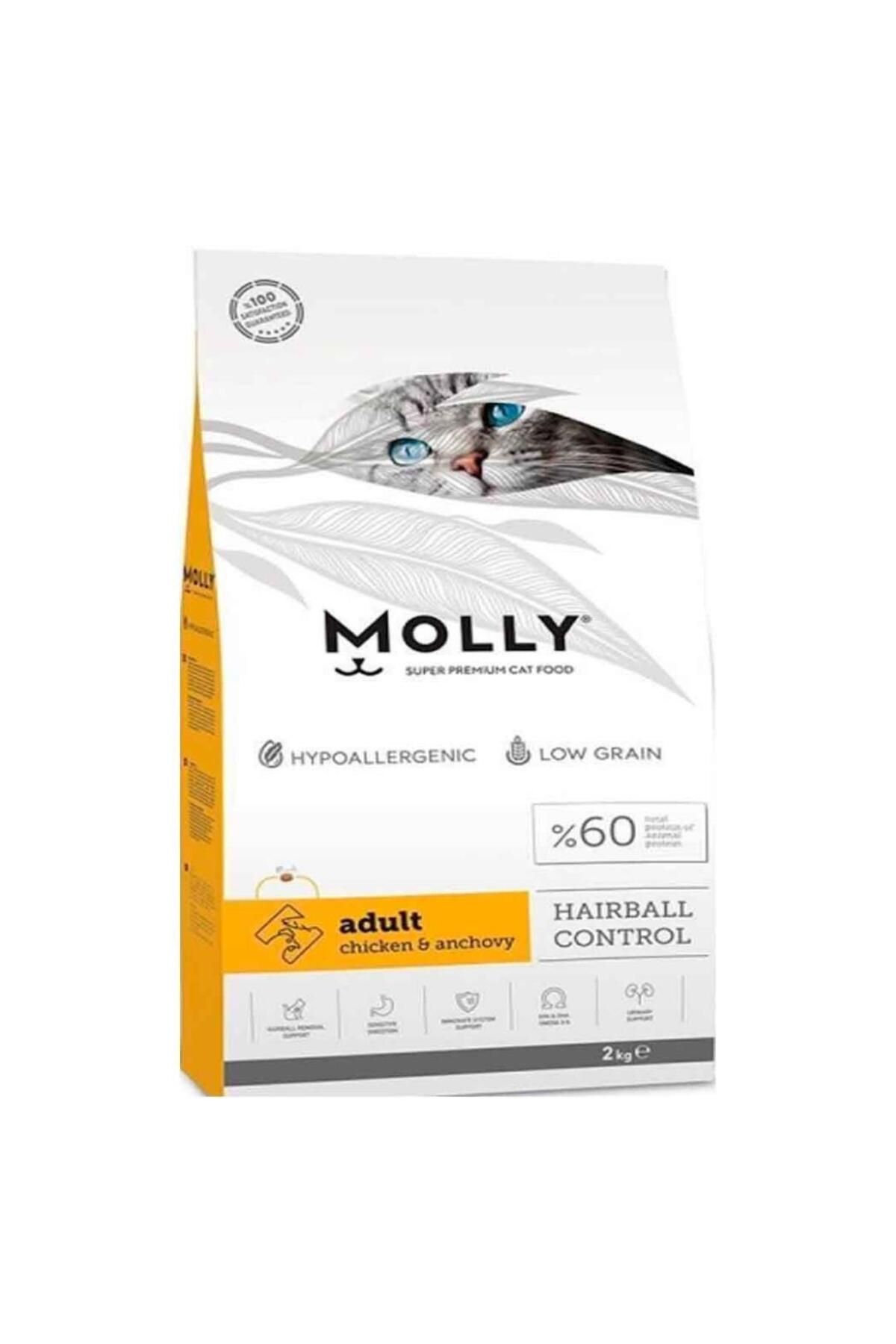 Molly Hipoalerjenik Düşük Tahıllı Tavuklu ve Hamsili Yetişkin Kedi Maması 2 kg