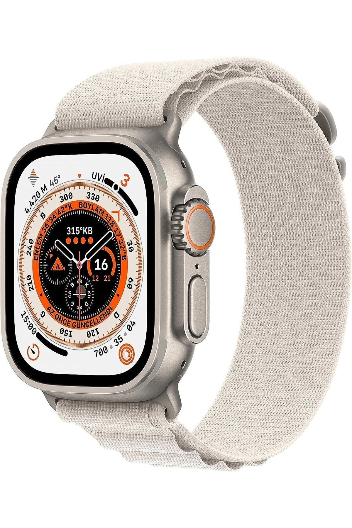 Apple Watch Ultra 49mm GPS+Cellular Titanyum Kasa Yıldız Işığı Alpine Loop-Small(Apple Türkiye Garantili)