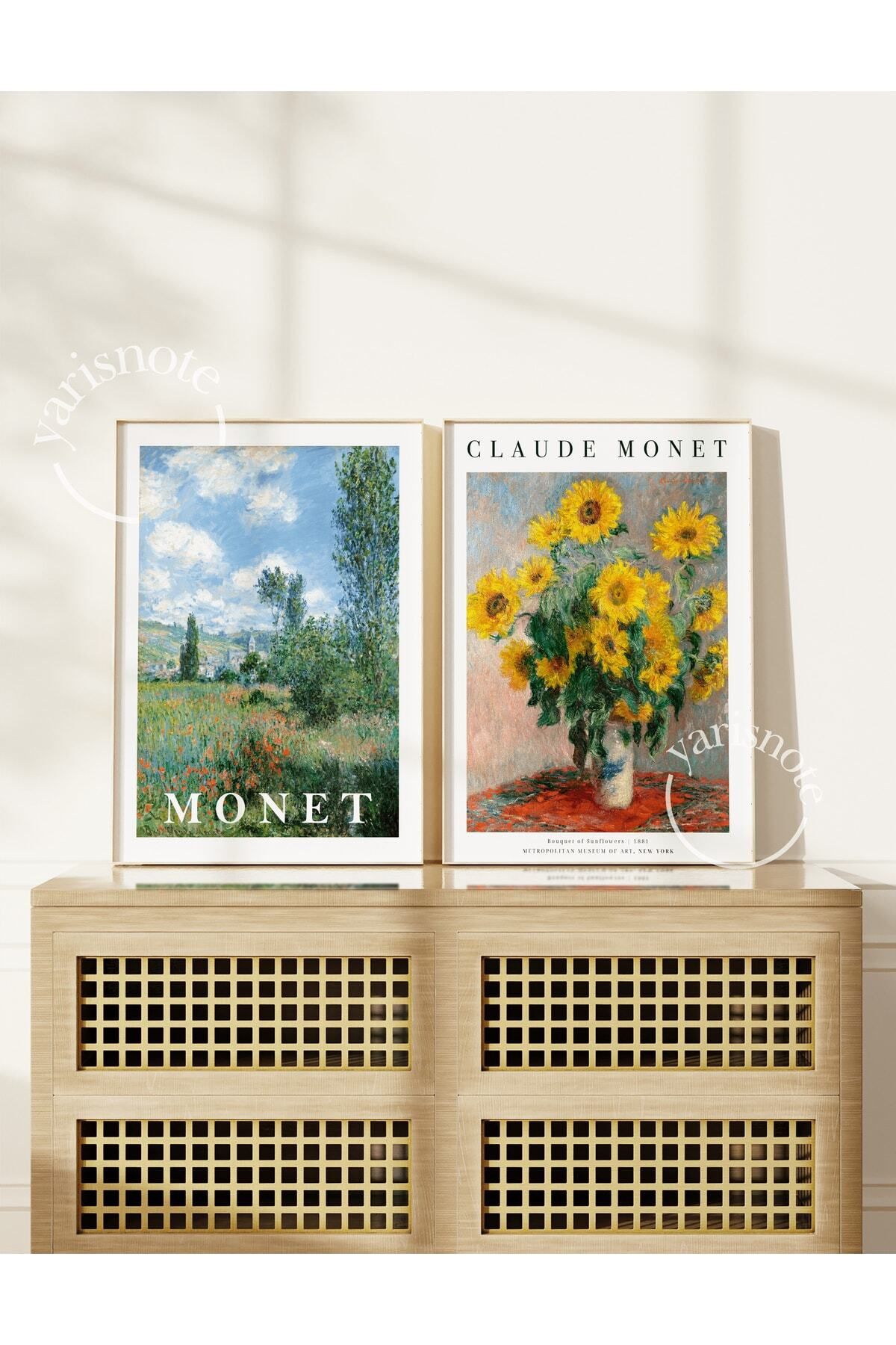 Yaris Note Claude Monet 2'li Set Çerçevesiz Poster