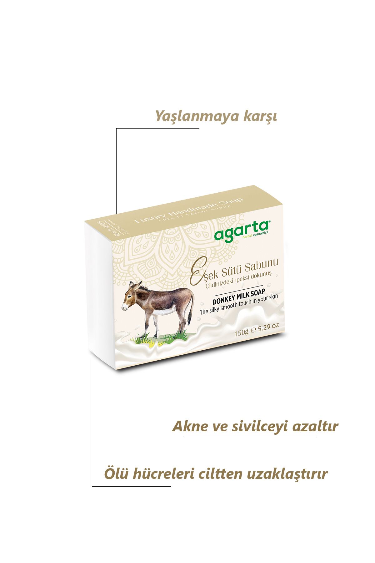 Parlak Ve Pürüzsüz Ciltler Için Doğal El Yapımı Eşek Sütü Sabunu 150 gr_1