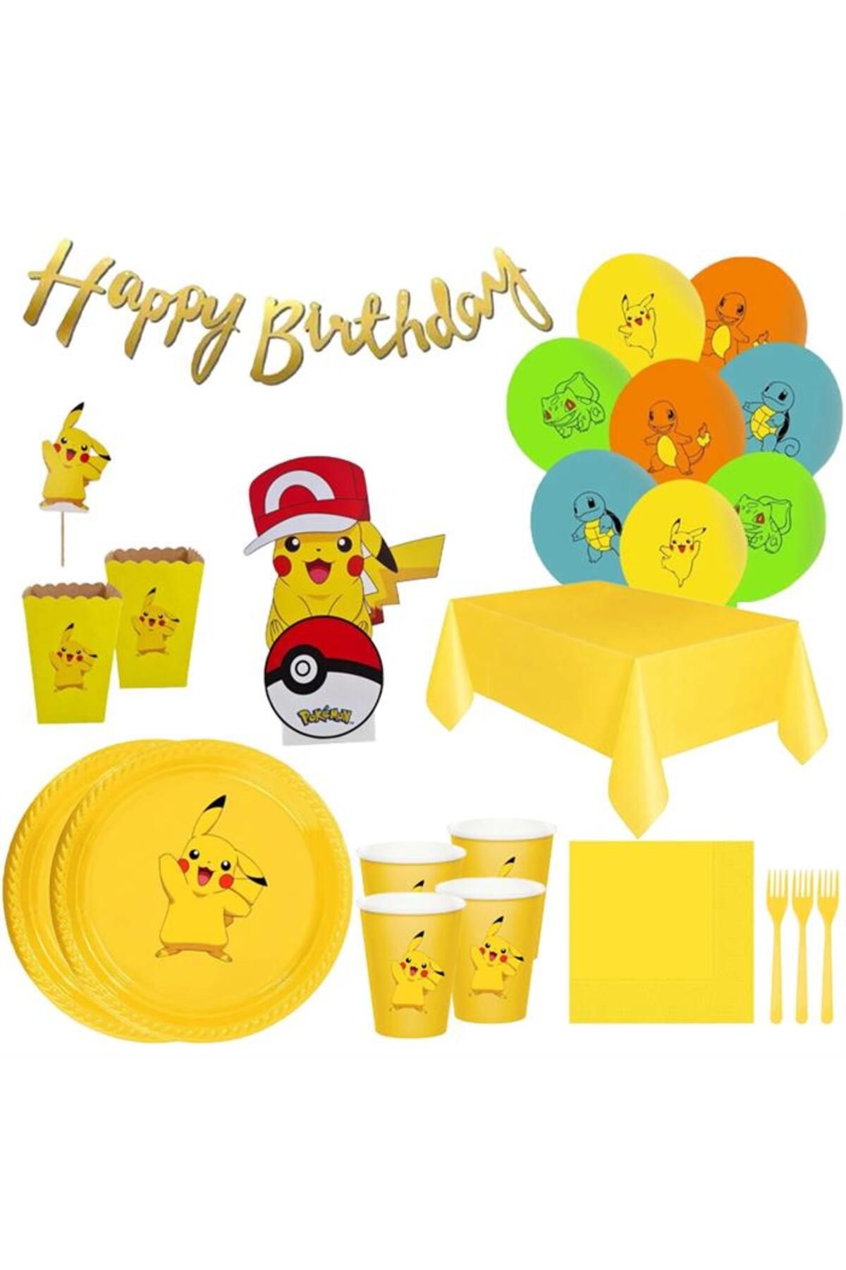 Parti Evreni Pokemon Doğum Günü Seti 10 Kişilik