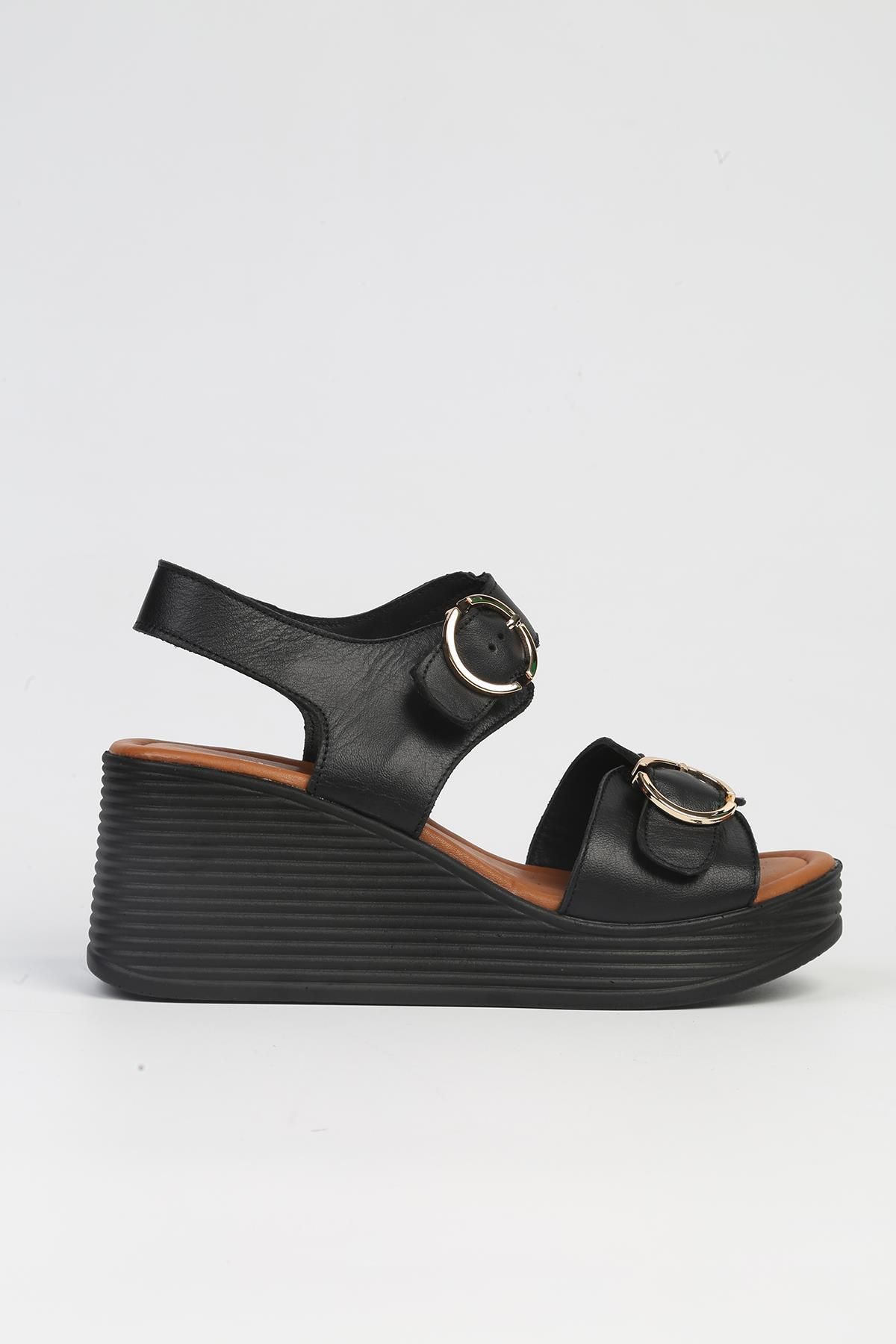 Pierre Cardin ® | PC-7213- Siyah-Kadın Dolgu Topuk Ayakkabı