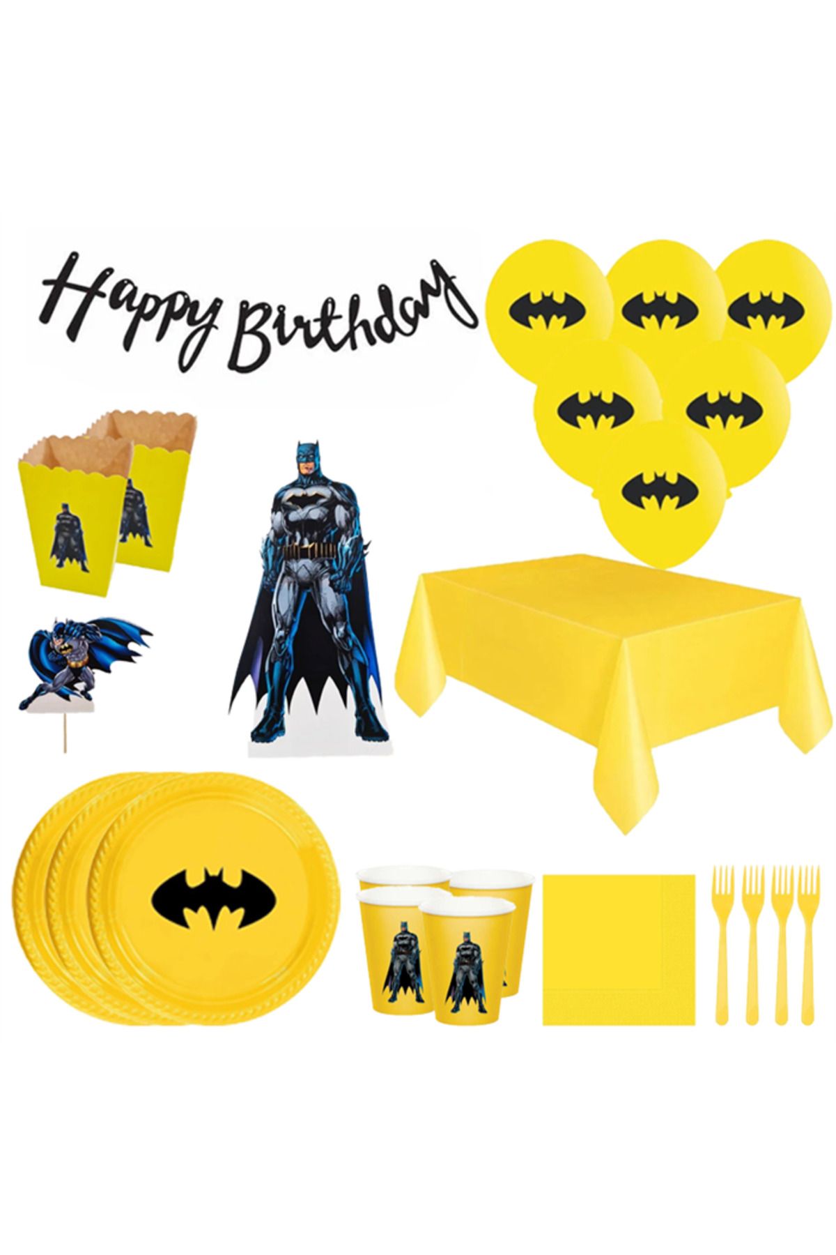 Parti Evreni Batman Doğum Günü Seti 10 Kişilik