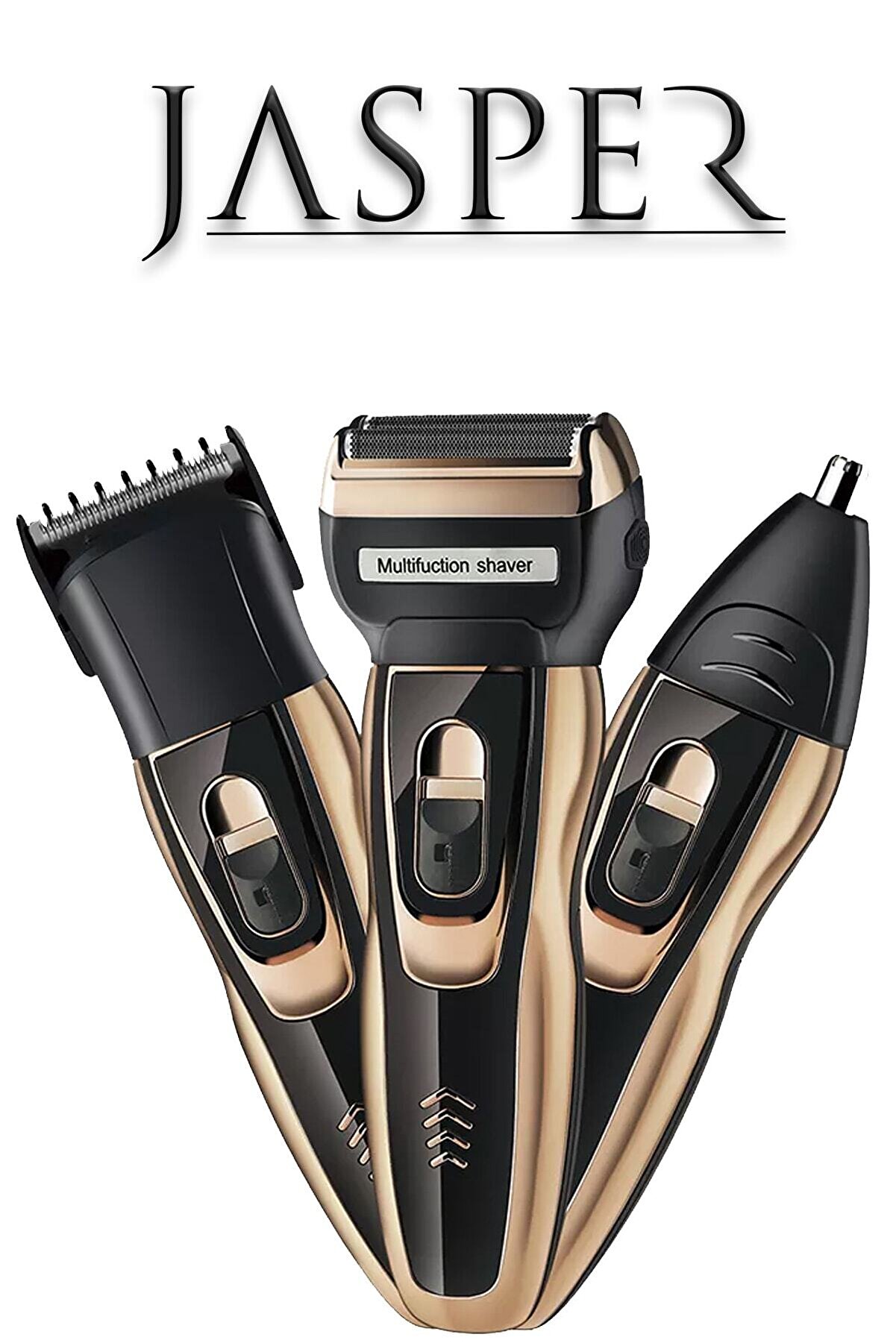 JASPER Jpr-2020 3 Başlıklı Özel Seri Titanyum Pro Edition Saç Sakal Burun Kılı Alma Tıraş Makinesi