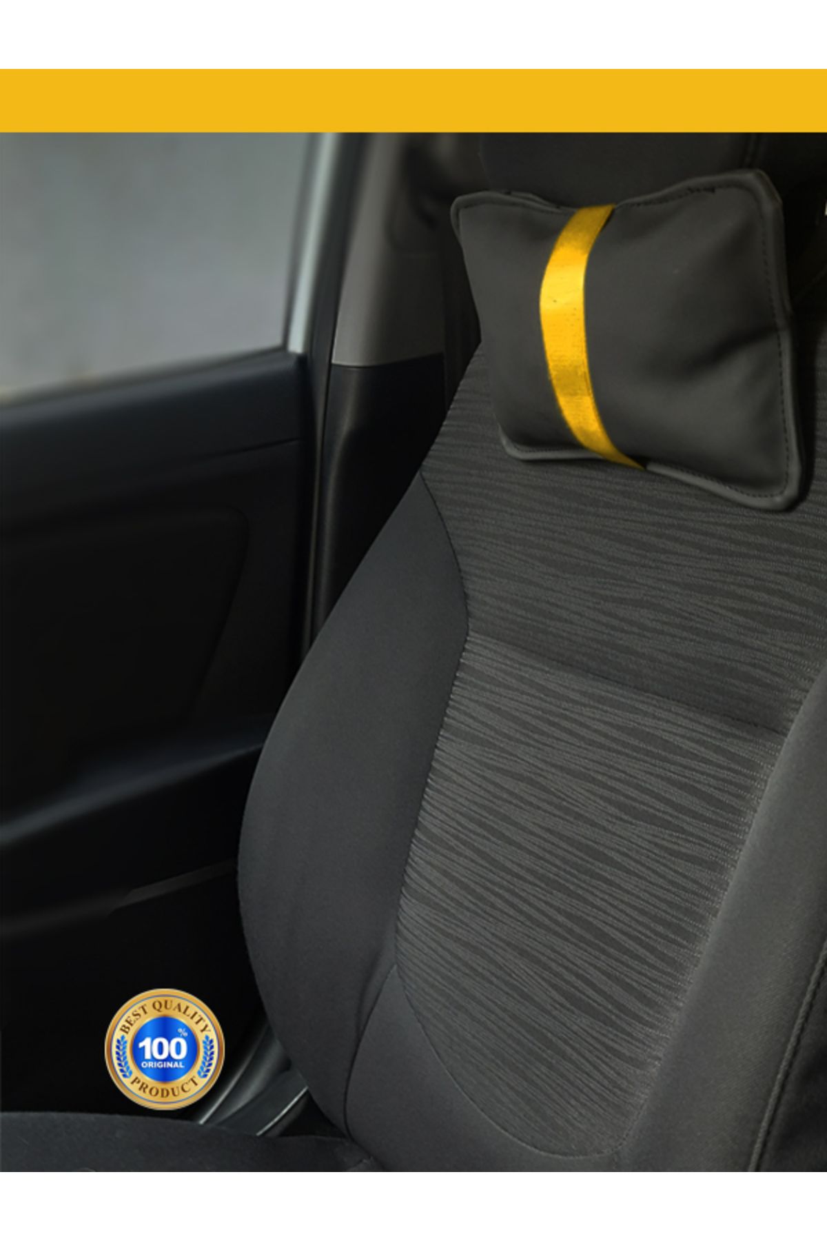 Genel Markalar Dodge Nitro Oto Koltuk Boyun Yastığı Sarı Şerit 2 Adet