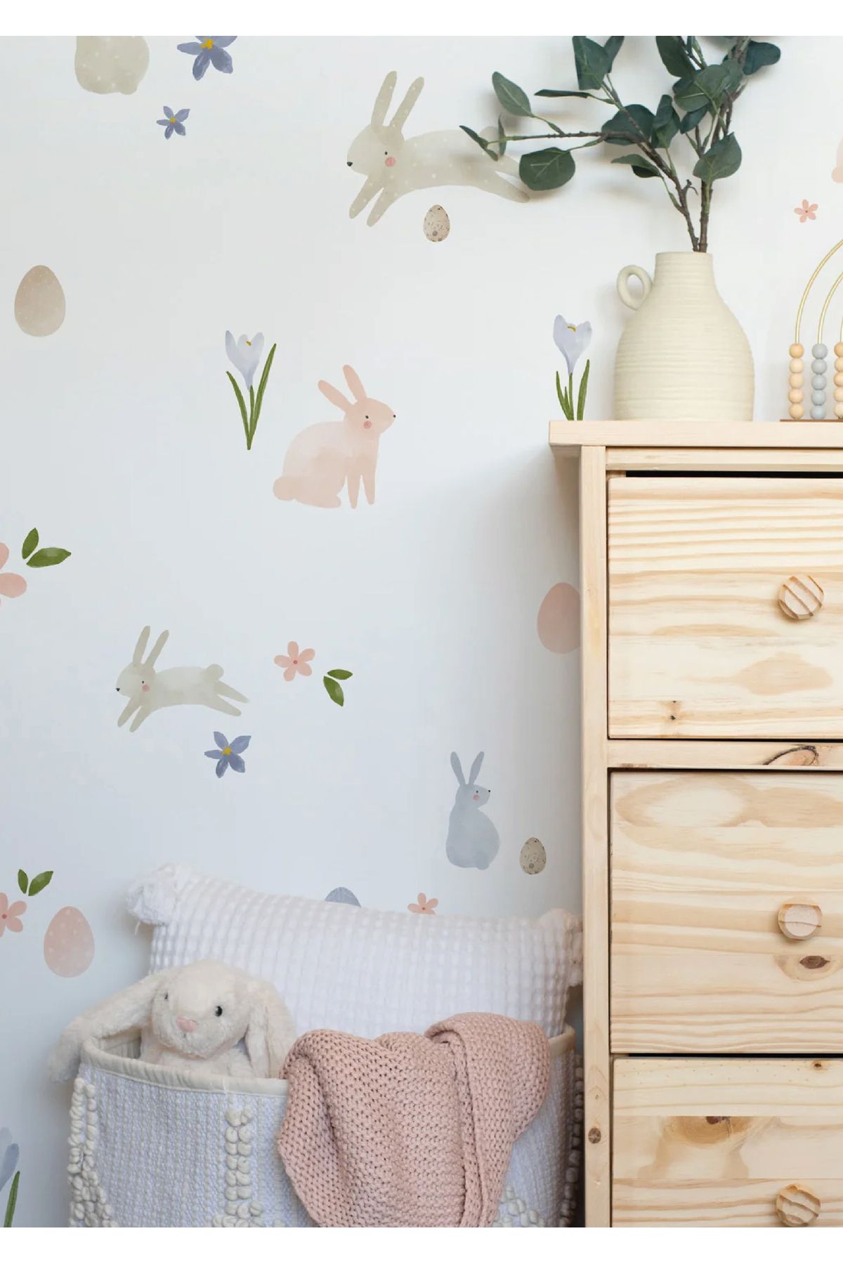 WALLHUMAN Paskalya Tavşanları Çocuk Odası Duvar Stickerı