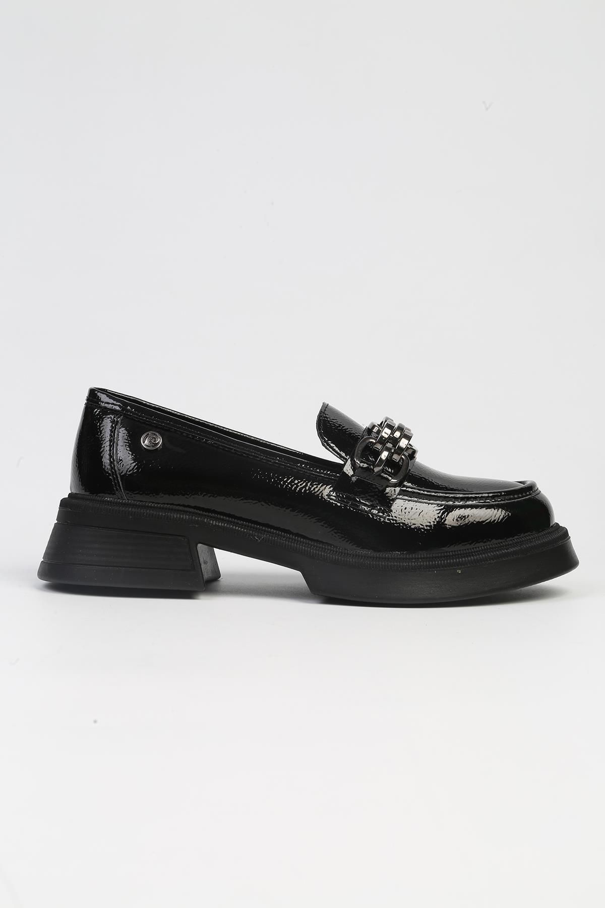 Pierre Cardin ® | PC-52651 - 3441 Rugan Siyah- Kadın Günlük Ayakkabı