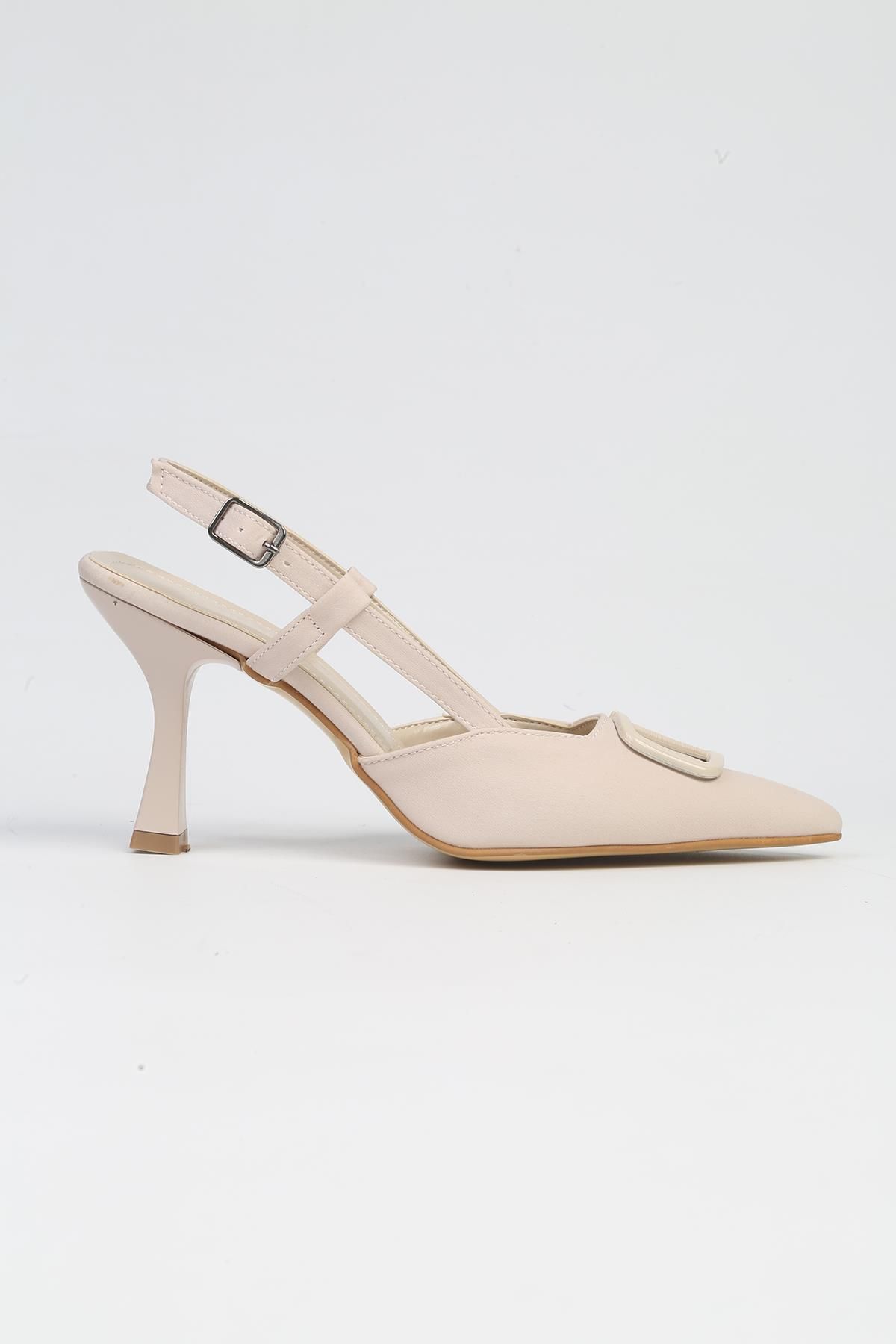 Pierre Cardin ® | PC-53005- 3691 Krem-Kadın Topuklu Ayakkabı