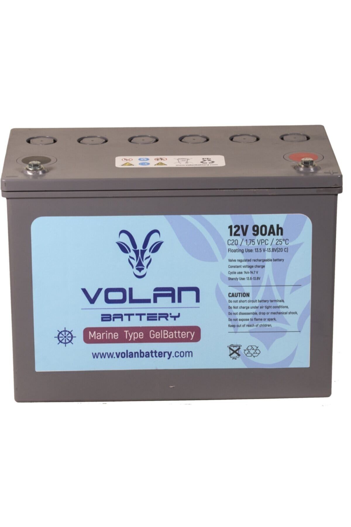Volan Battery 12 Volt 90 Amper Marin Jel Akü 3 Yıl Garantili