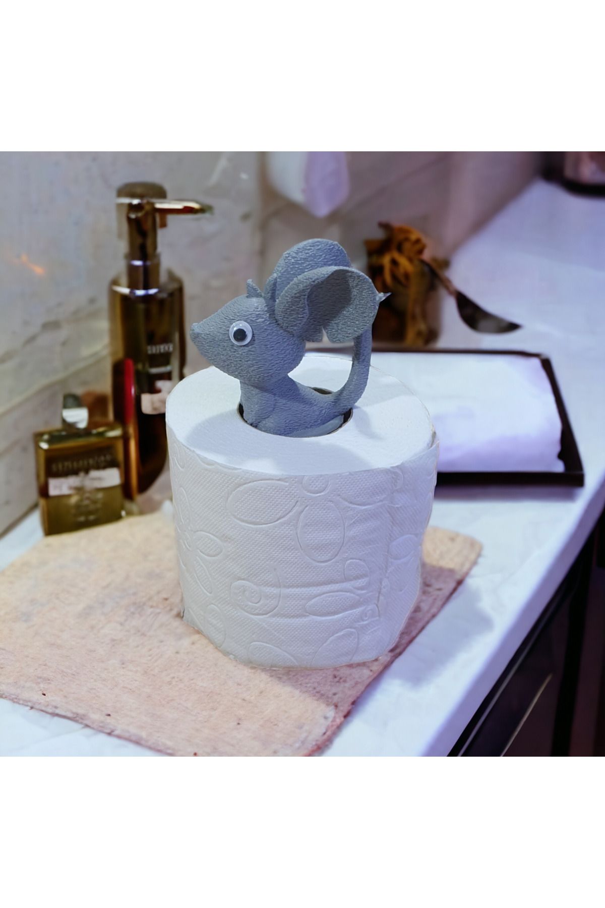 merni Dekoratif Fare Şeklinde Tuvalet Kağıdı Süsü