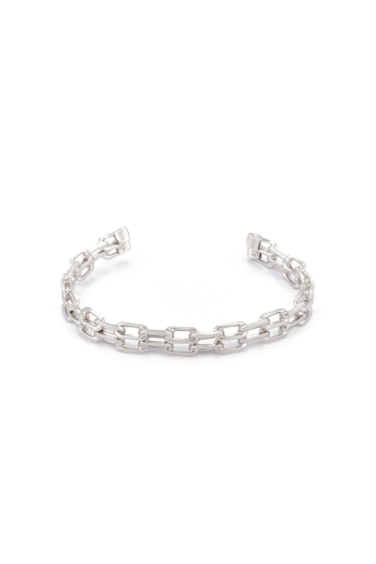 Atolyewolf Double Forsa Chain Bangle In Silver