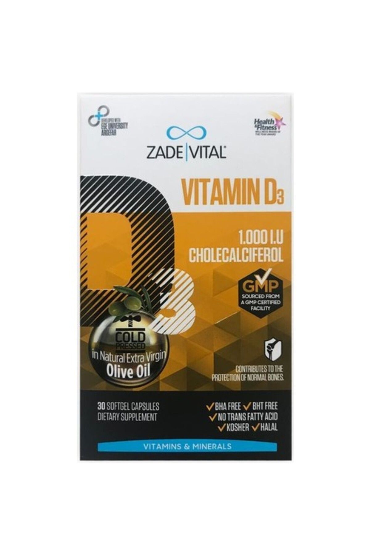 Zade Vital Vitamin D3 Kolekalsiferol 1000 Iu 30 Kapsül
