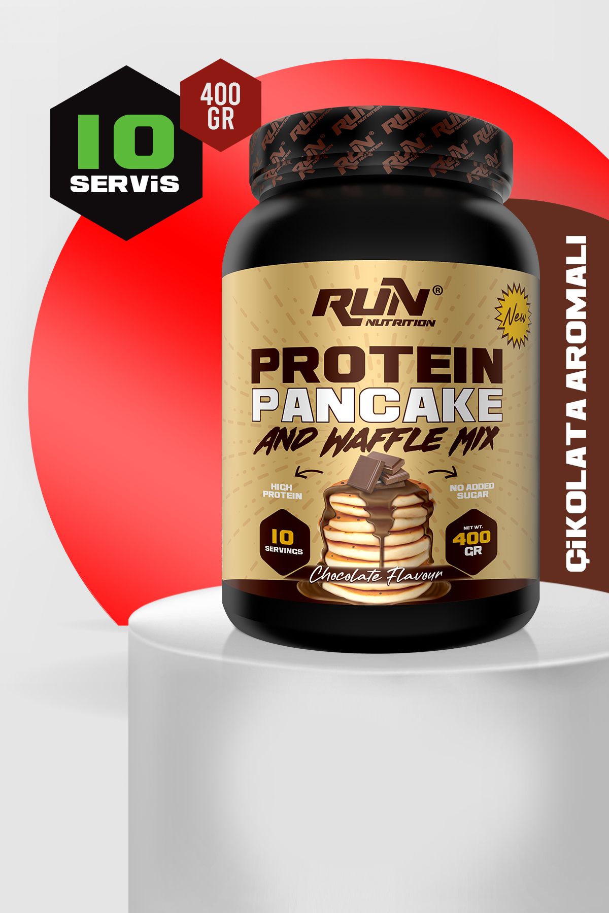 Run Nutrition Protein Pancake Ve Waffle Mix - 400g - Çikolata Aromalı - 10 Servis