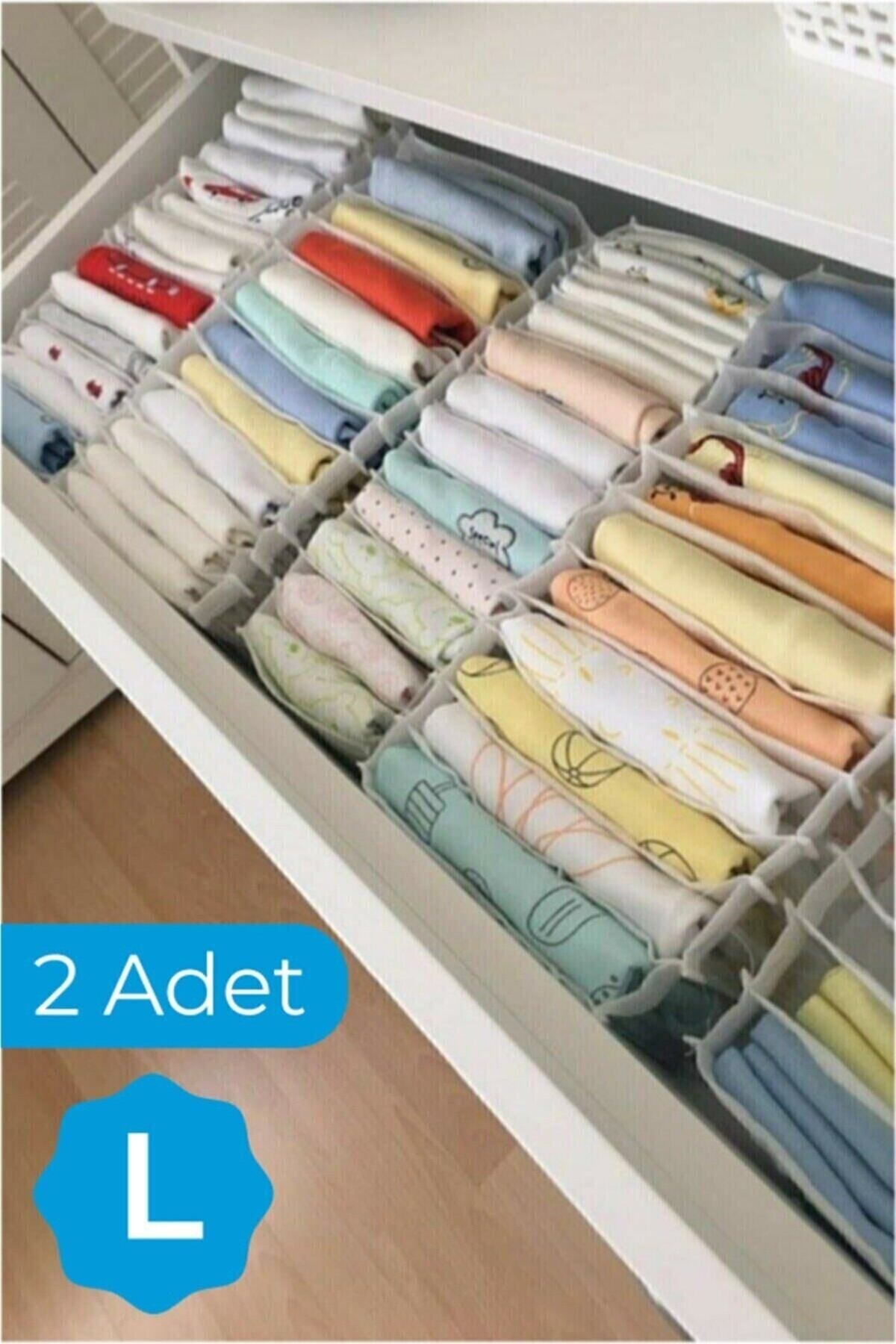 Serstil 2 Adet - Large 8 Gözlü Çekmece Içi Düzenleyici Organizer - 2 Adet 27 X 35 X 17