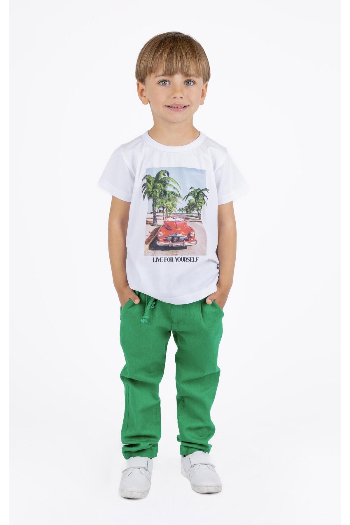 best kids Erkek Çocuk Yeşil Cepli Pantolon