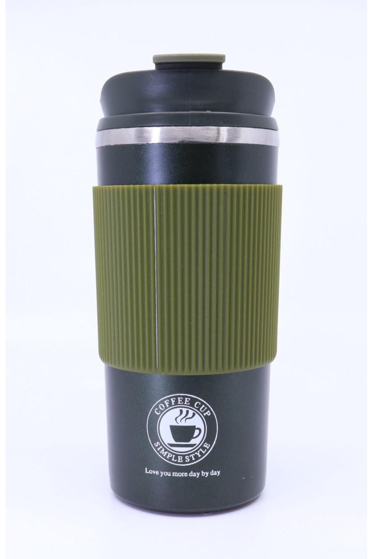 Coffee Çift Katmanlı Paslanmaz Çelik Sızdırmaz Termos Bardak 500 Ml Kupa - Yeşil