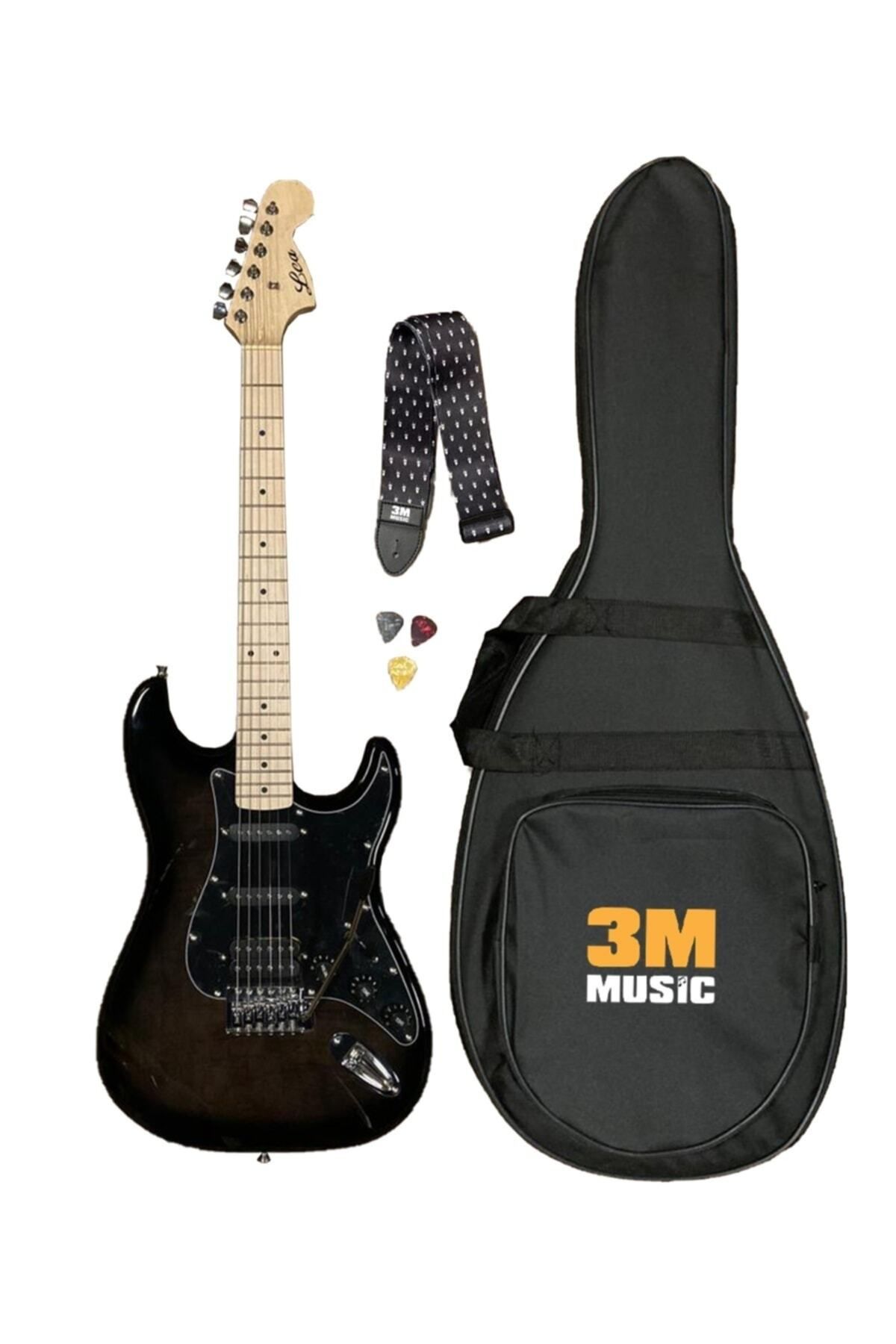 3M Lea Strat Hss Manyetik Elektro Gitar Gigbag Kılıf Askı Pena