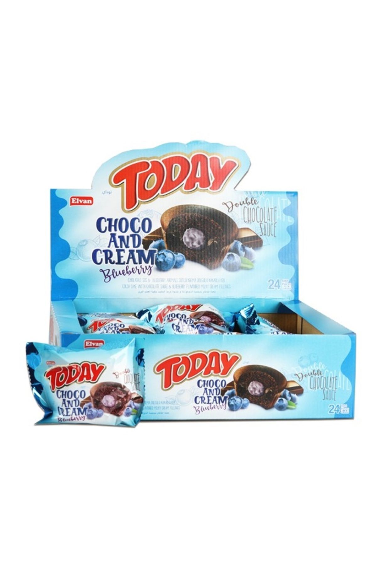 Elvan Today Double Choco And Cream Yabanmersinli 50 Gr. 24 Adet (1 Kutu)