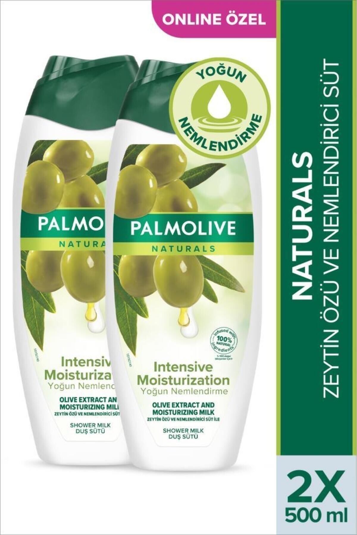 Palmolive Naturals Zeytin Özü ve Nemlendirici Süt İle Yoğun Nemlendirme Duş Jeli 500 ml x2Adet