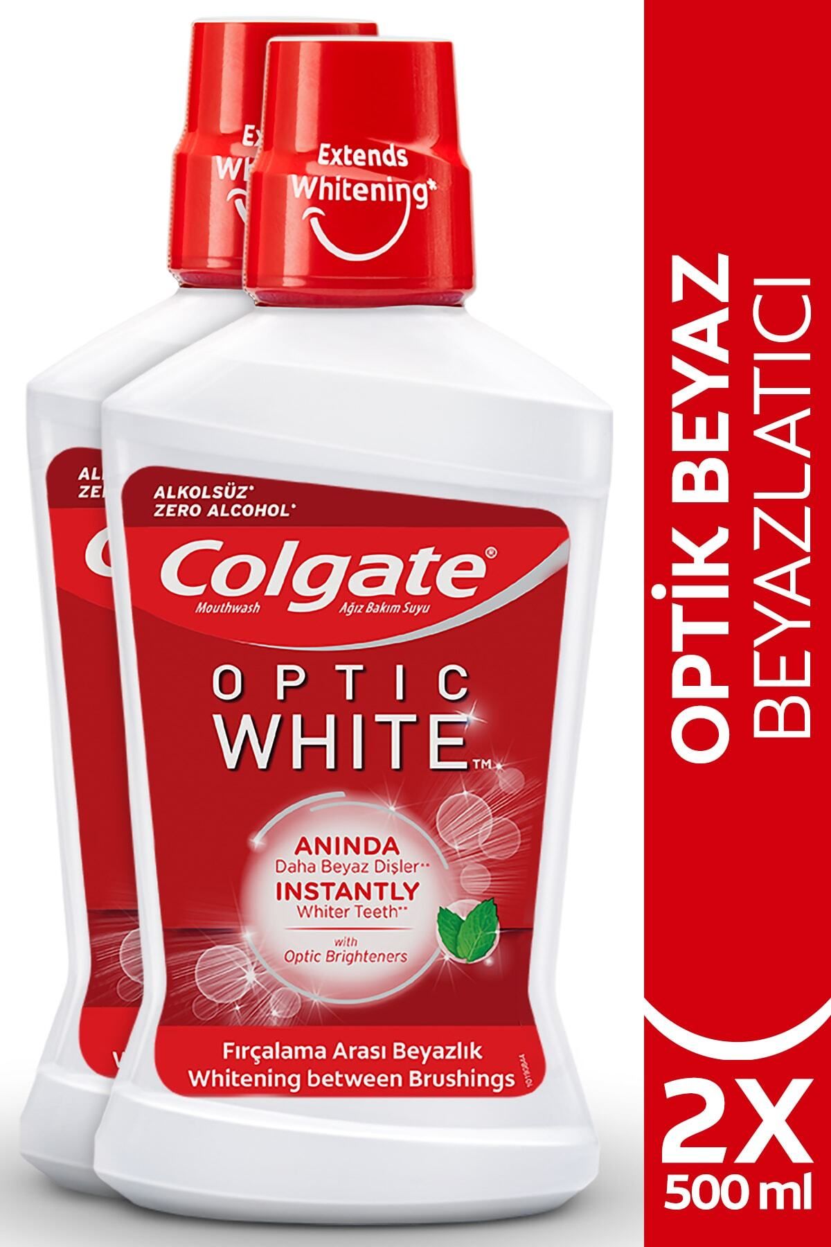Colgate Optic White Beyazlatıcı Ağız Bakım Suyu 500 ml x 2 Adet