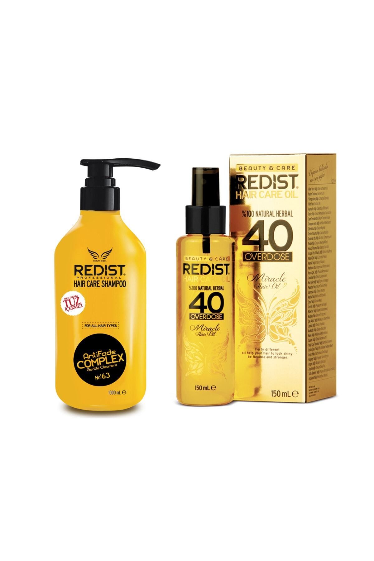 Redist Tuzsuz Saç Bakım Şampuanı 1000 ml & 40 Bitkili Saç Bakım Yağı 100 ml