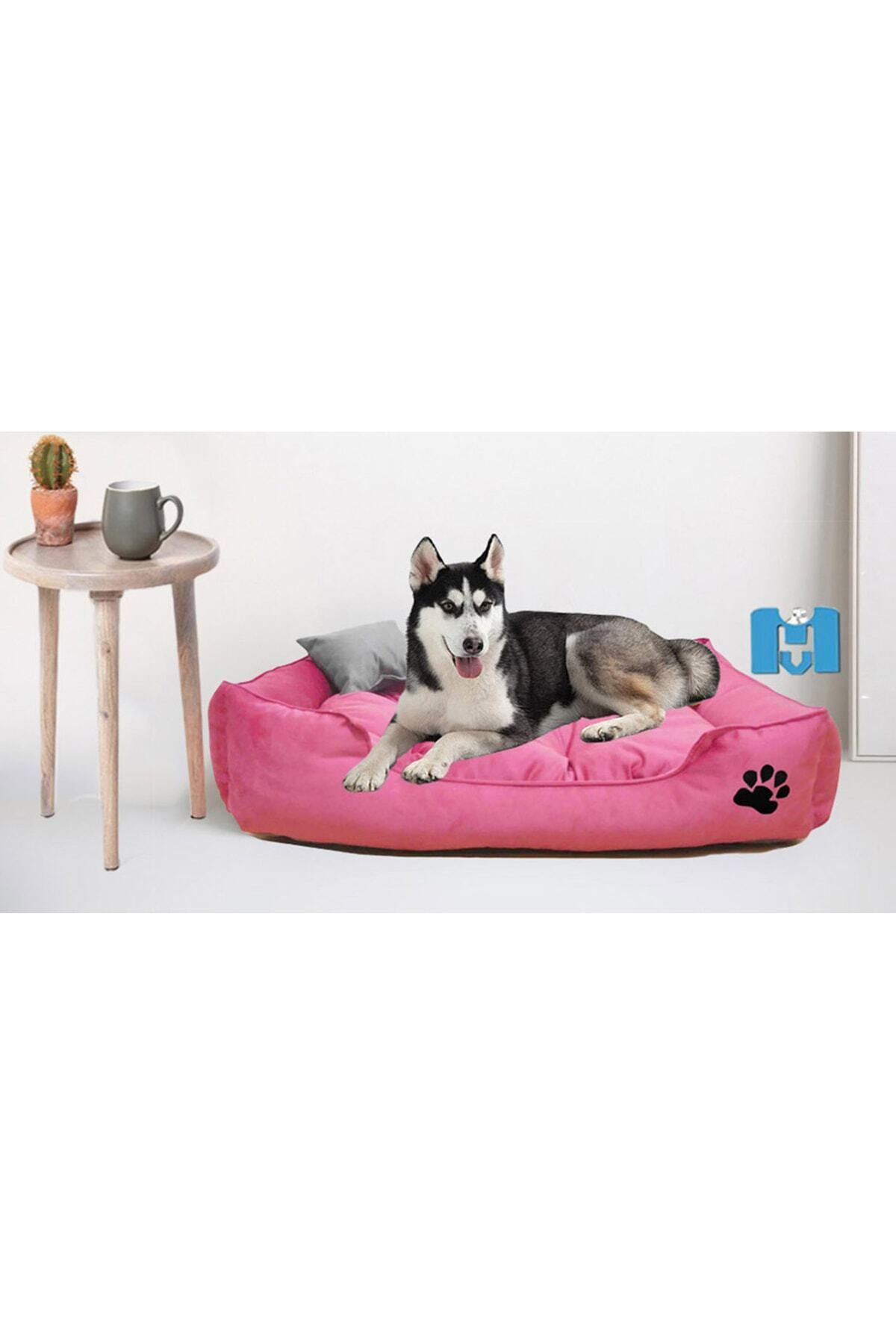 Mavi Vitrin Ultrasoft Mukavemetli Battal Boy Köpek Yatağı Yıkanabilir Ürün / Kemik Ve Yastık Hediyeli