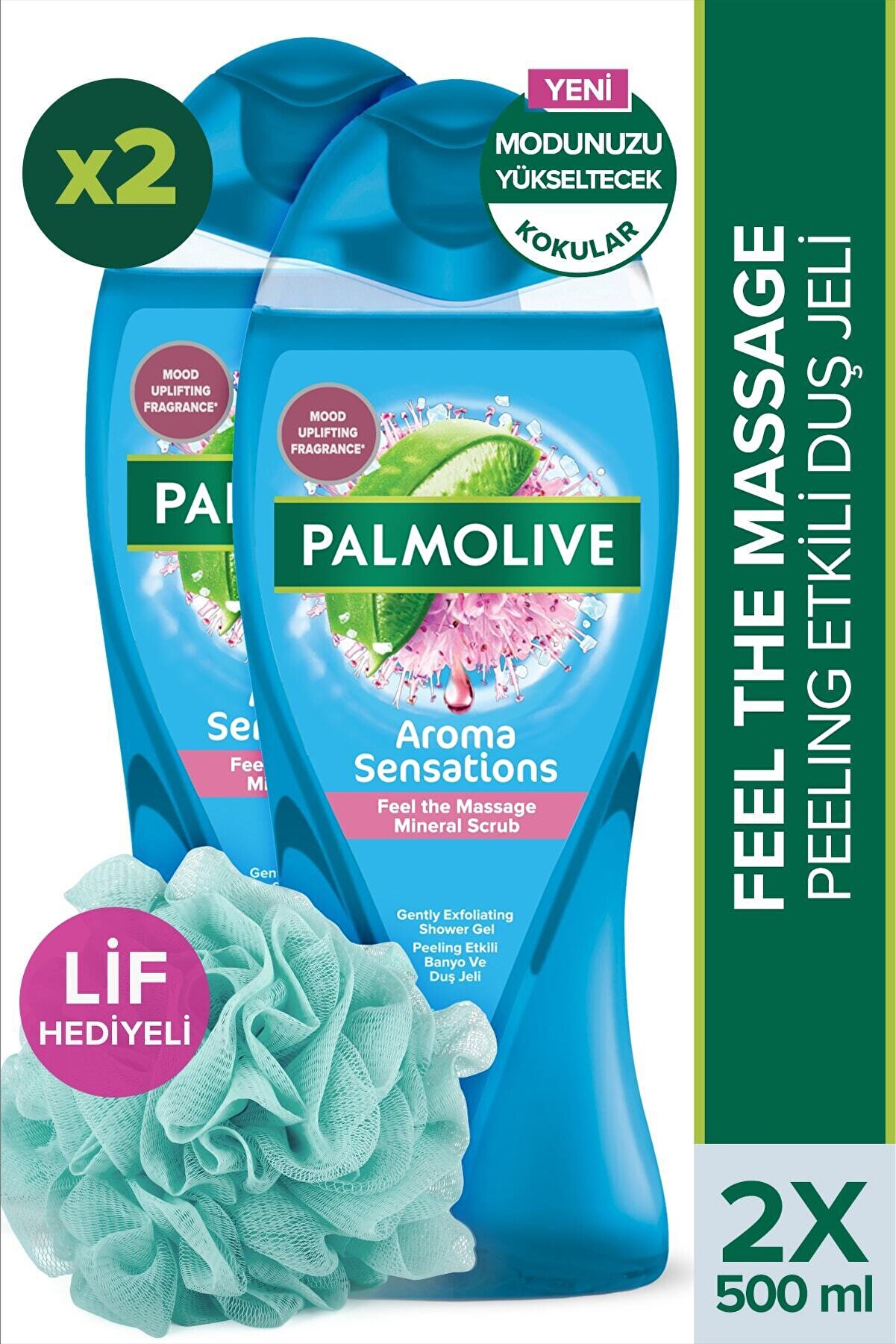 Palmolive Aroma Sensations Feel The Massage Banyo Ve Duş Jeli 500 ml X 2 Adet Duş Lifi Hediye