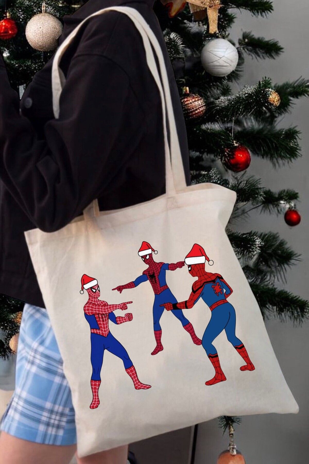 Ef Butik Bez Çanta Çeşitleri - Spiderman Christmas