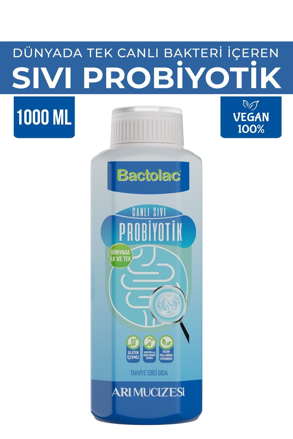 Bactolac Aktif Probiyotik - 1000 Ml (dünyada Canlı Organizma Içeren Tek Sıvı Probiyotik)