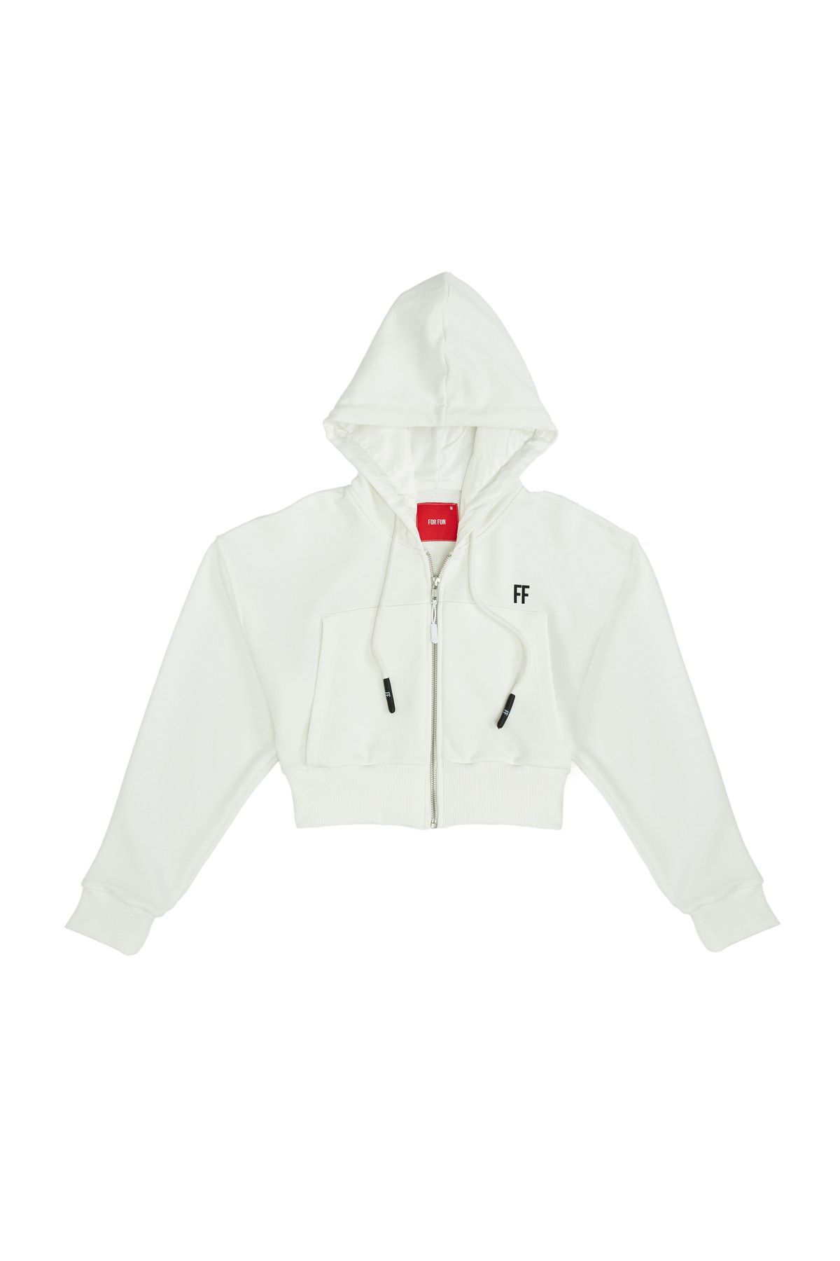 For Fun FF / Women Cropped Zip Up Hoodie