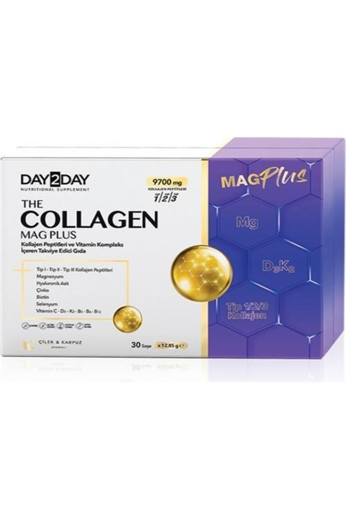 DAY2DAY Collagen Mag Plus 9.700 mg 30 Saşe x 12,85 g Tip 1 / Tip 2 / Tip 3 9.700 mg 30 Saşe x 12,
