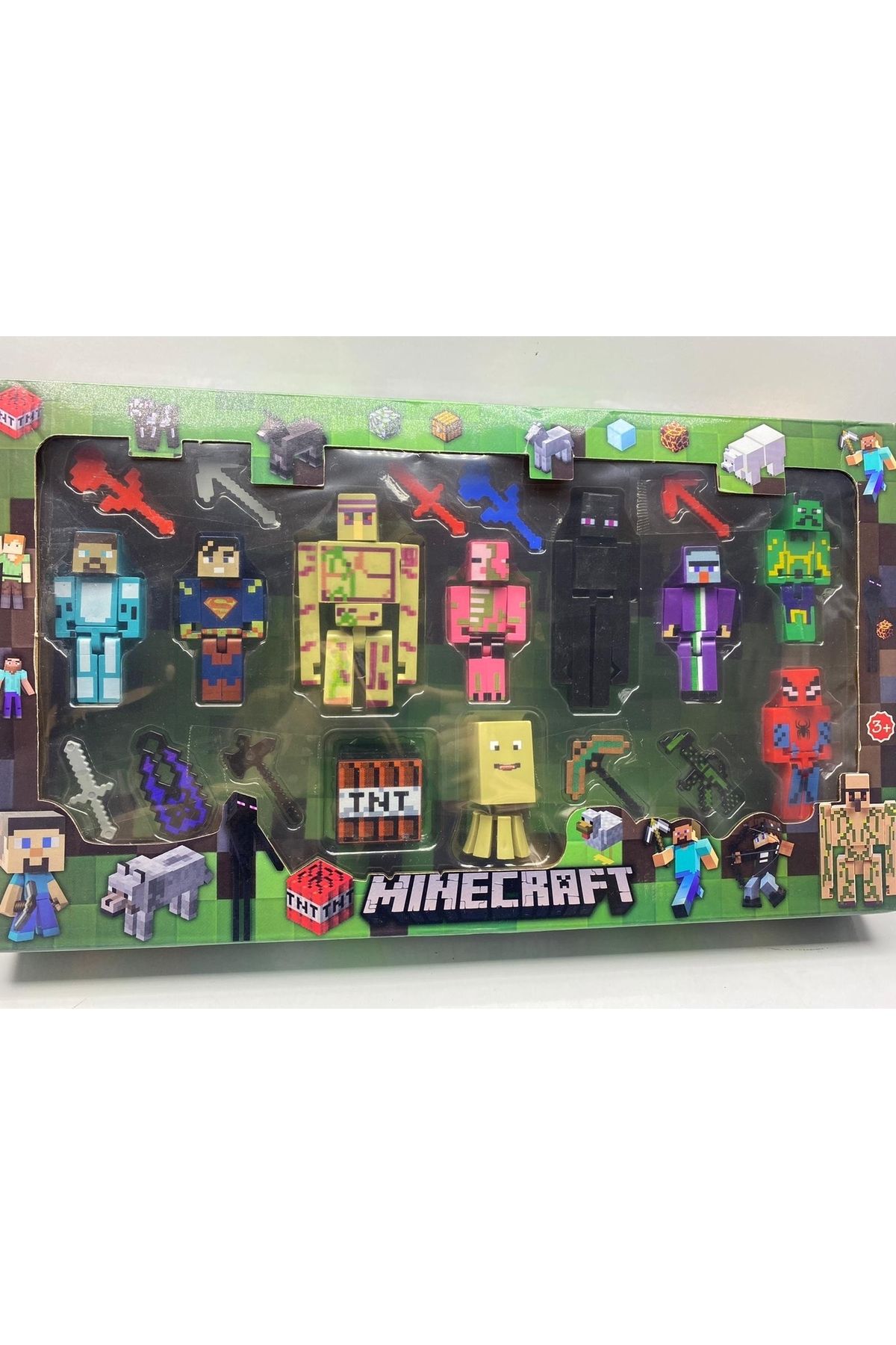 afreyz oyuncak Minecraft Figür Set 20 Parça Spider Man Hulk Bol Figürlü Maykıraft Oyuncak