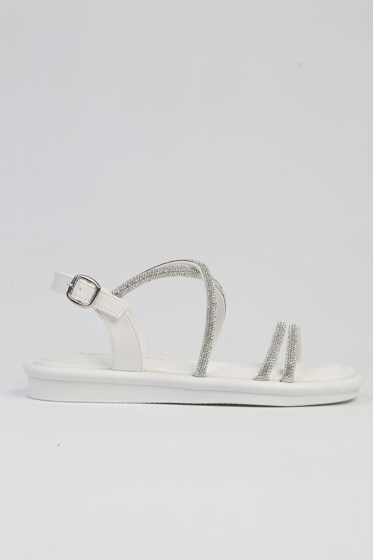 Pierre Cardin ® | PC-5103-3891 Beyaz-Kadın Sandalet