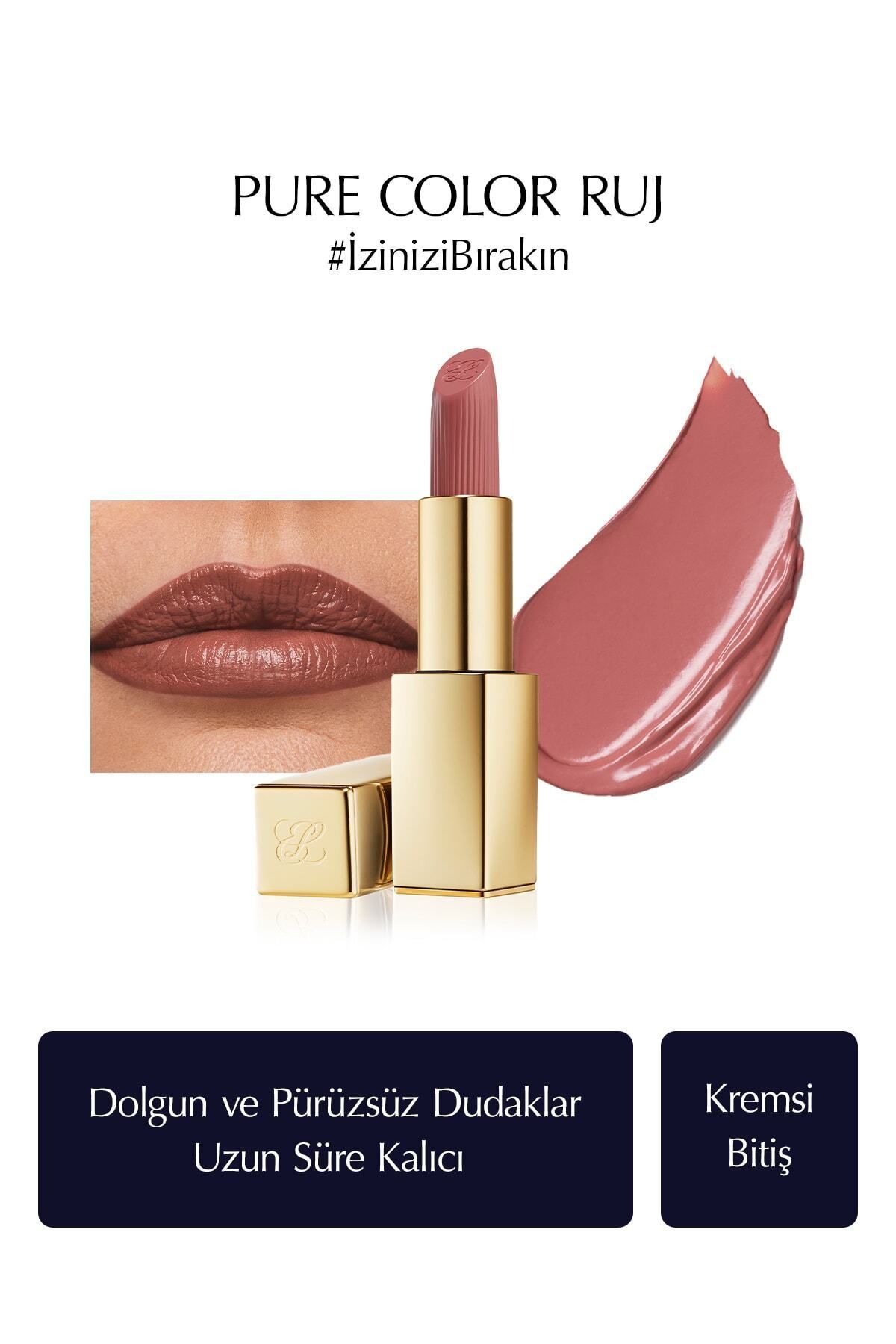 Estee Lauder Kremsi Ruj - Pure Color Creme Lipstick Kremsi, Saten Bitiş - 3.5gr - Renk: 862 Untamable DKÜRN809