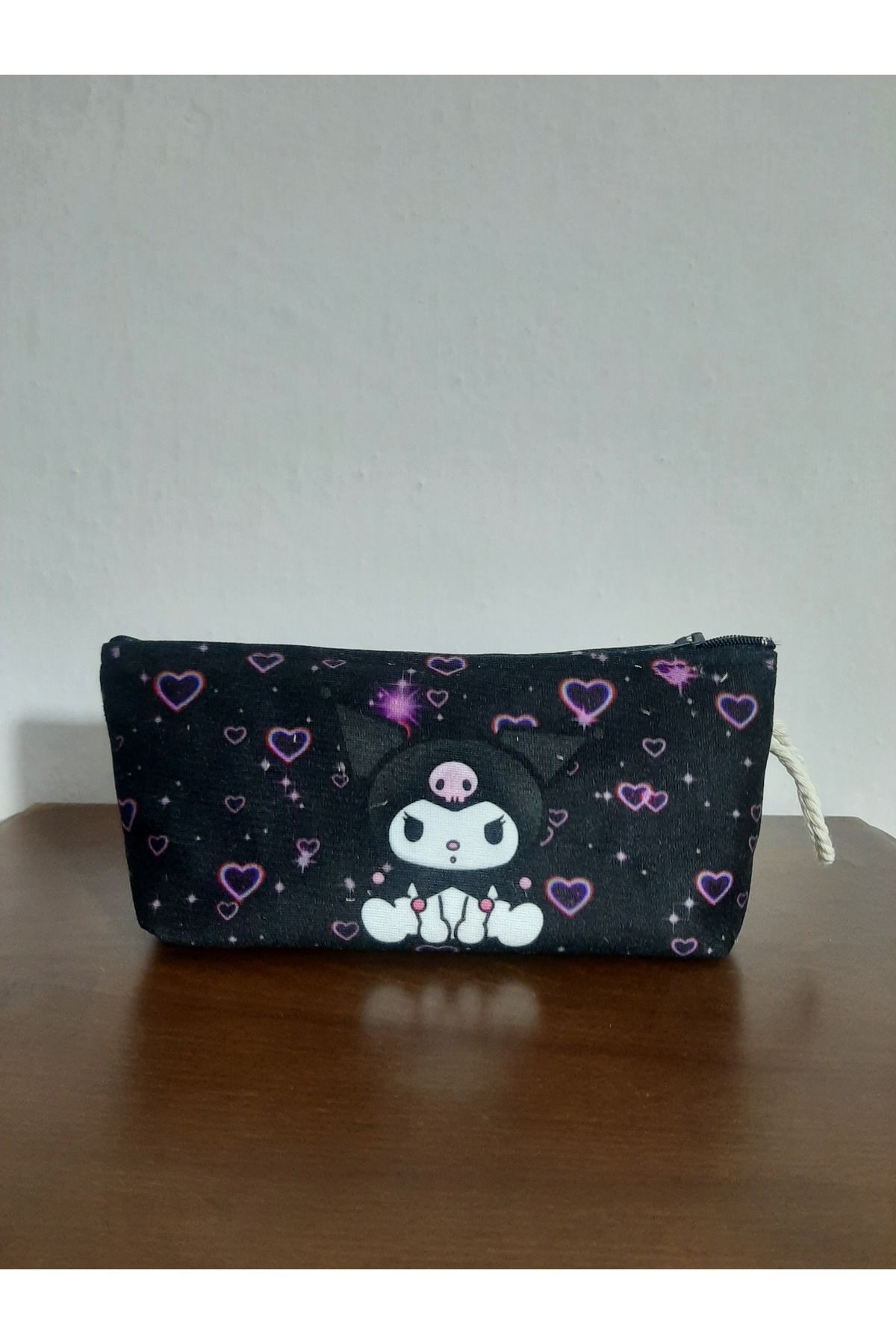 owl bag Kuromi uçuşan kalpler desenli tasarım kalemlik - makyaj çantası