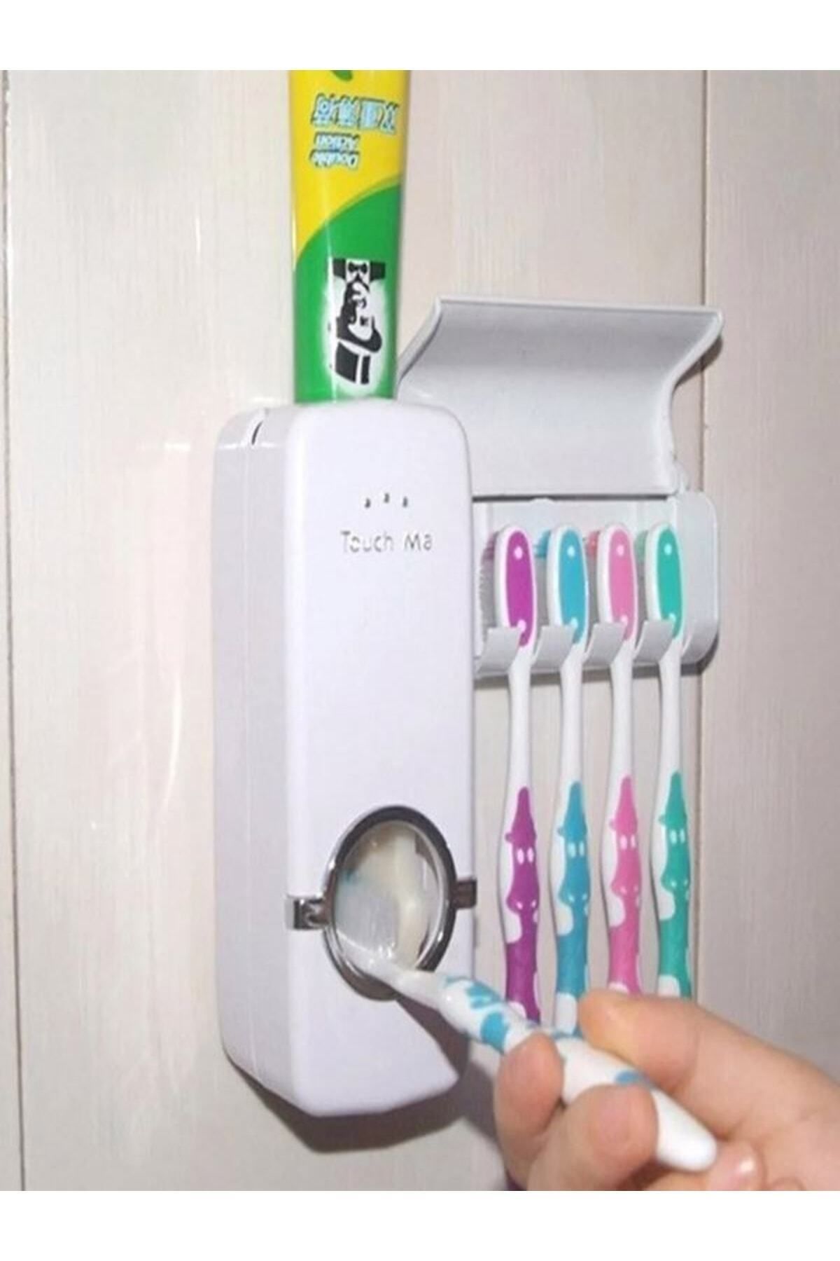 ugursepeti Otomatik Diş Macunu Sıkma Aparatı 5 Fırçalı - - 5'li Diş Fırçası Aparatı Hediyeli- -