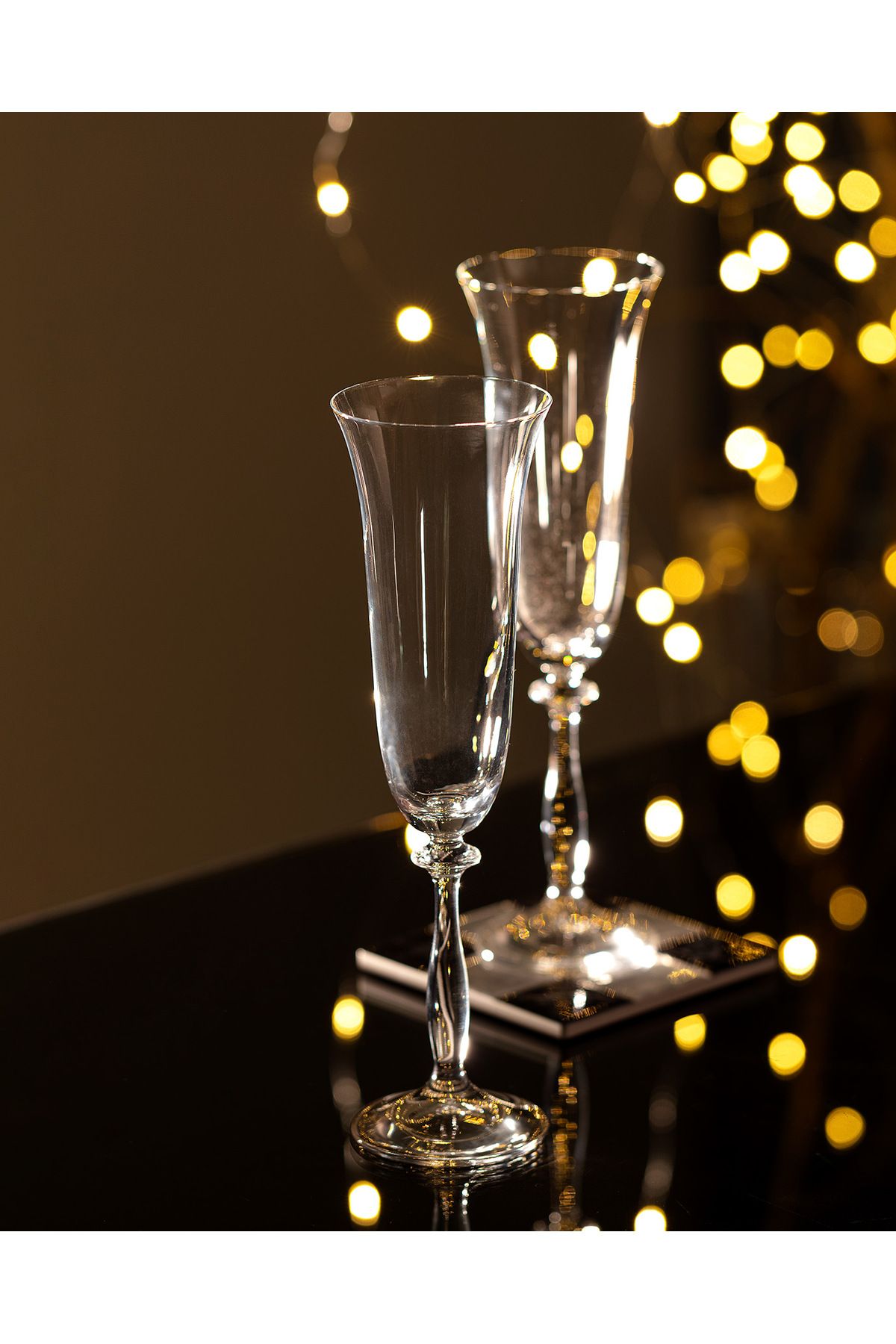 Madame Coco Beyaz Şarap Kadehi Lucinda 4'lü Kristal Şampanya Kadehi Seti - 190ML 4 Parça