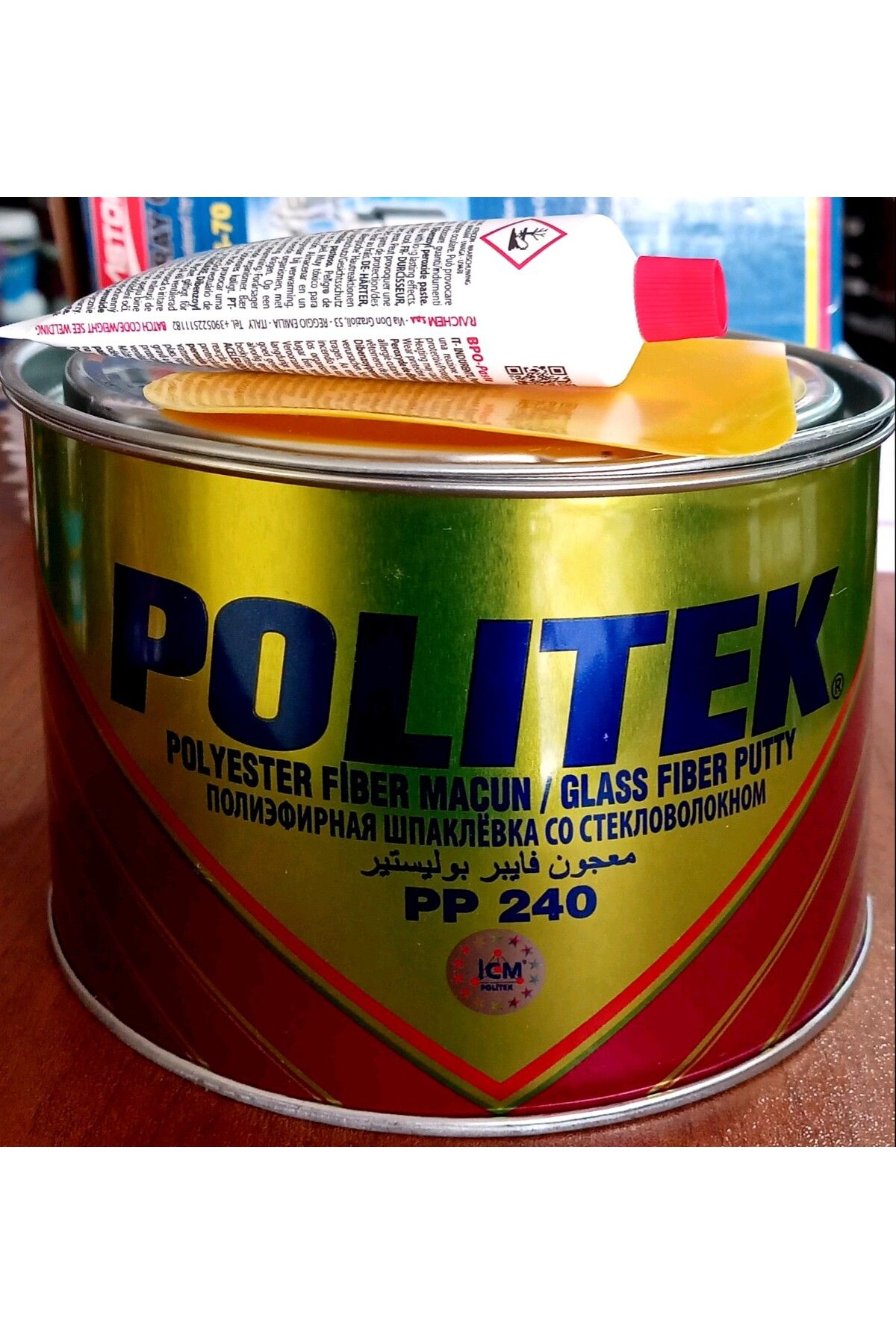 Politek Pp240 Polyester Fiber Macun 2 Kg Gri Renk Plastik Çelik